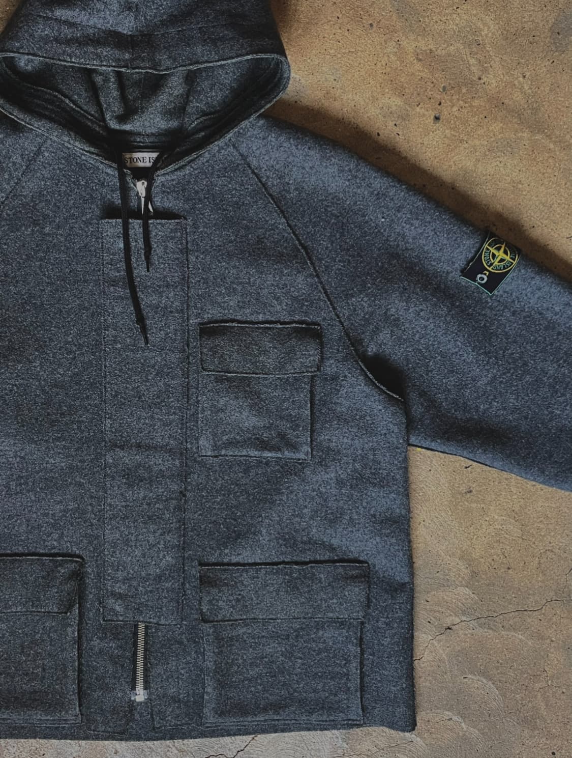 [L]92AW 스톤아일랜드 울 후드 3포켓 숏 코트 자켓 아카이브 상품이미지5