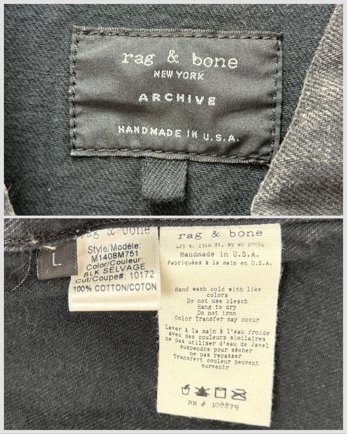 랙앤본 아카이브 블랙 셀비지 데님 트러커 자켓 상품이미지5