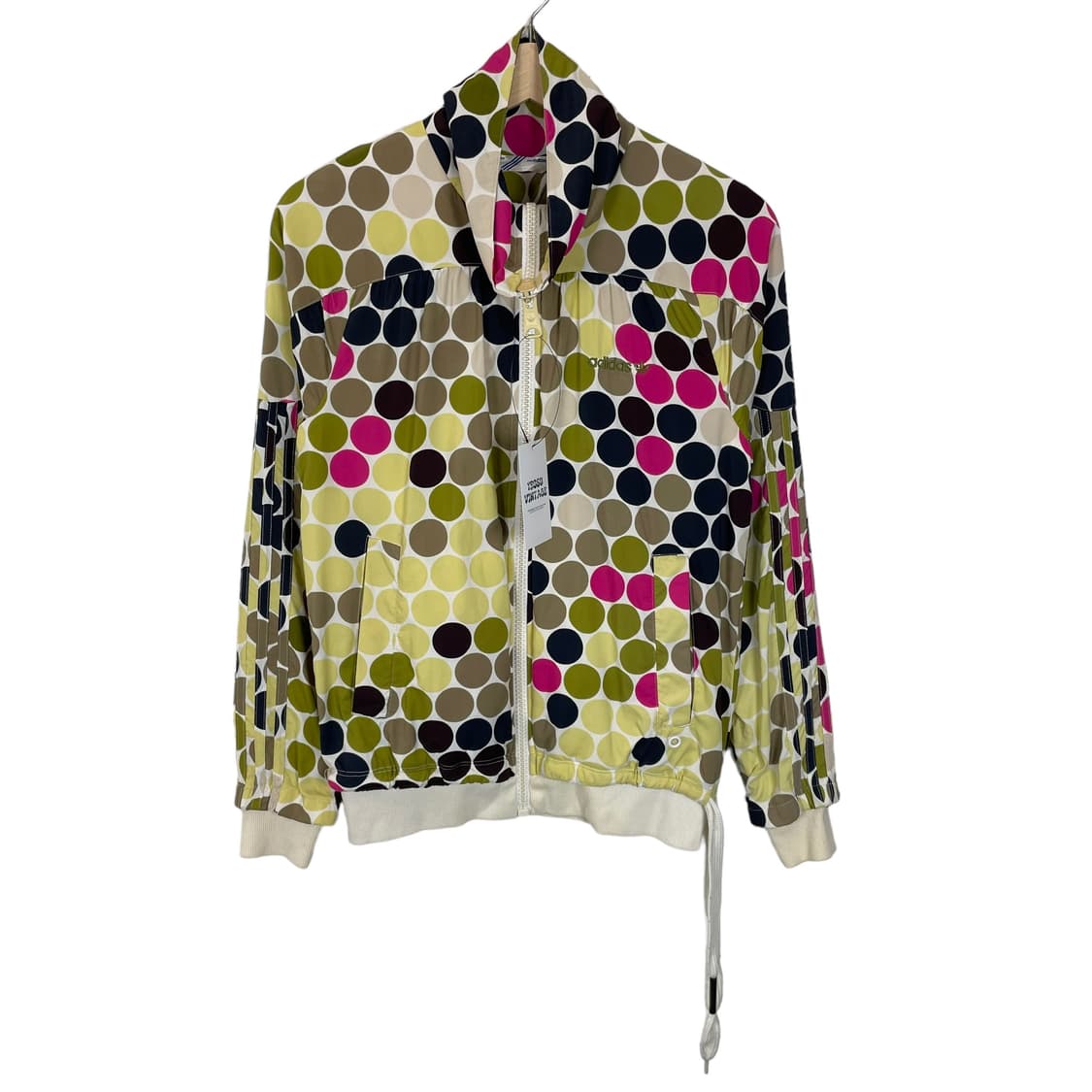 아디다스 배색 도트패턴 뒷트임 바람막이 상품이미지1