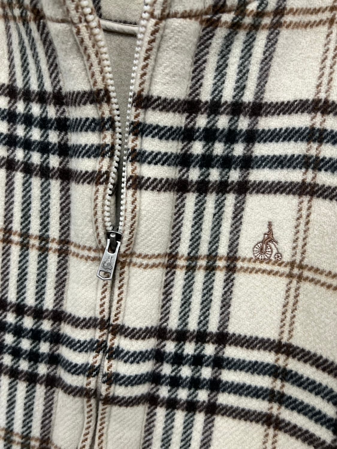 빈폴 빈티지 체크 기모 모직 후드집업 상품이미지3