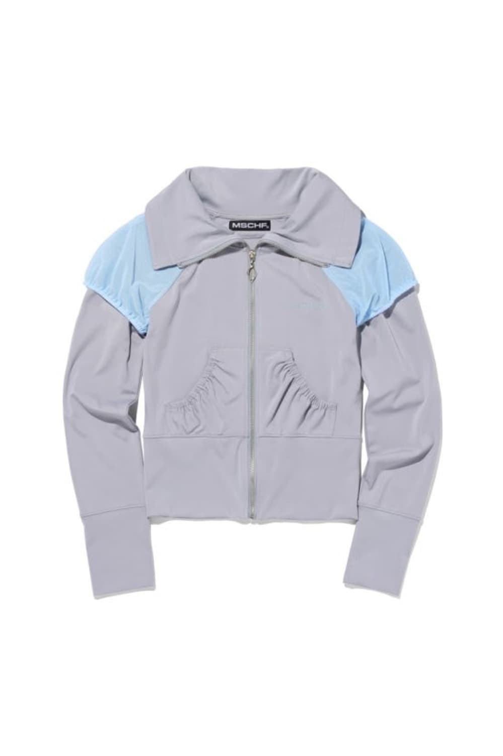 미스치프 메쉬 퍼프 터틀넥 집업 상품이미지1