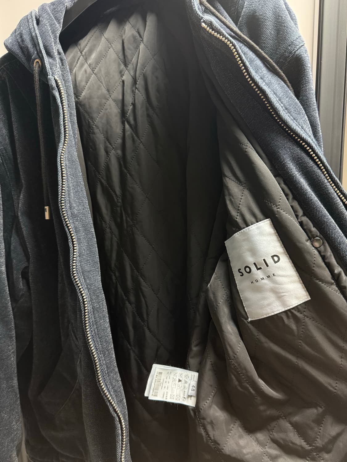 솔리드옴므 벨벳 데님 후드 자켓 48사이즈 상품이미지4