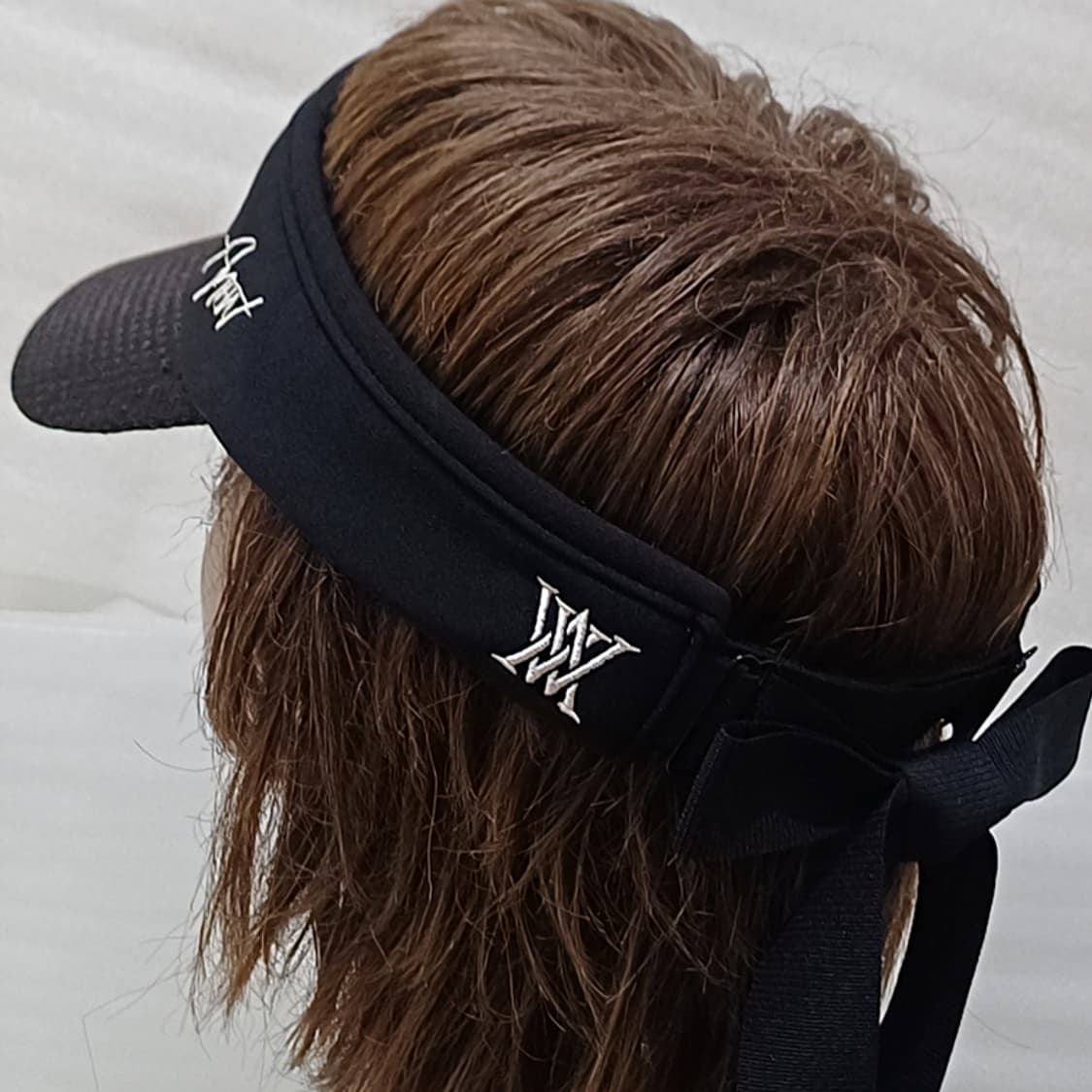 매장판 어뉴 골프 리본 썬캡 여성 모자 블랙 거의새것 사랑봉봉 상품이미지2