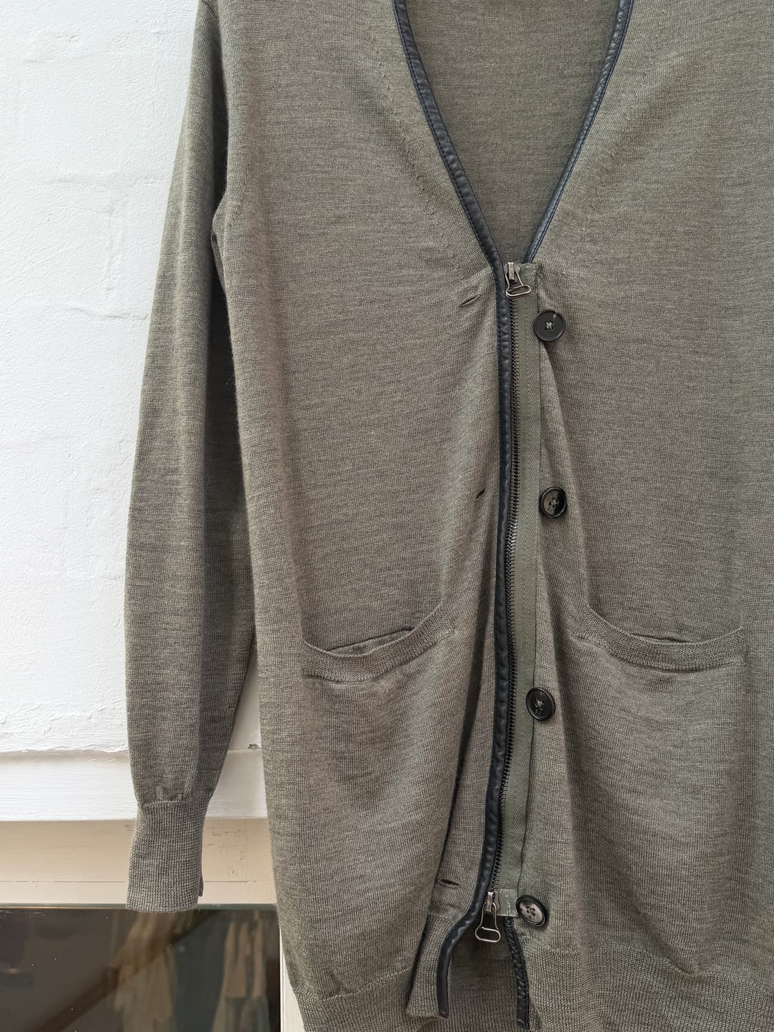 Phillip Lim 필립 림 카키 램스킨 집업 가디건 XS 상품이미지3