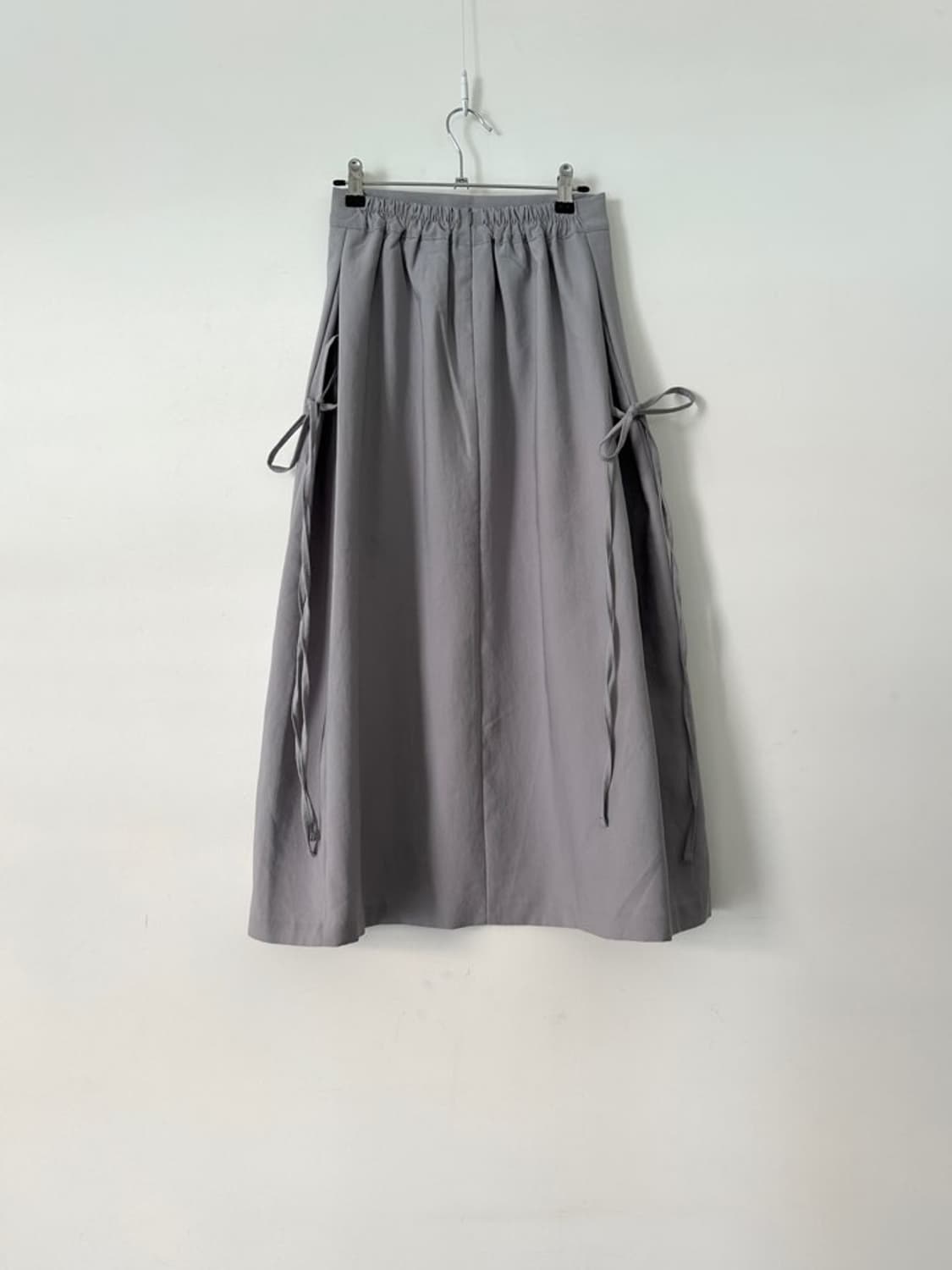 Side strap flare skirt / grey 상품이미지4