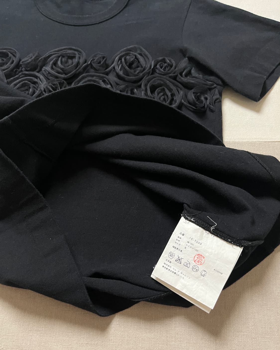 꼼데가르송 로즈 레이스 티셔츠 comme des garcons black 상품이미지6