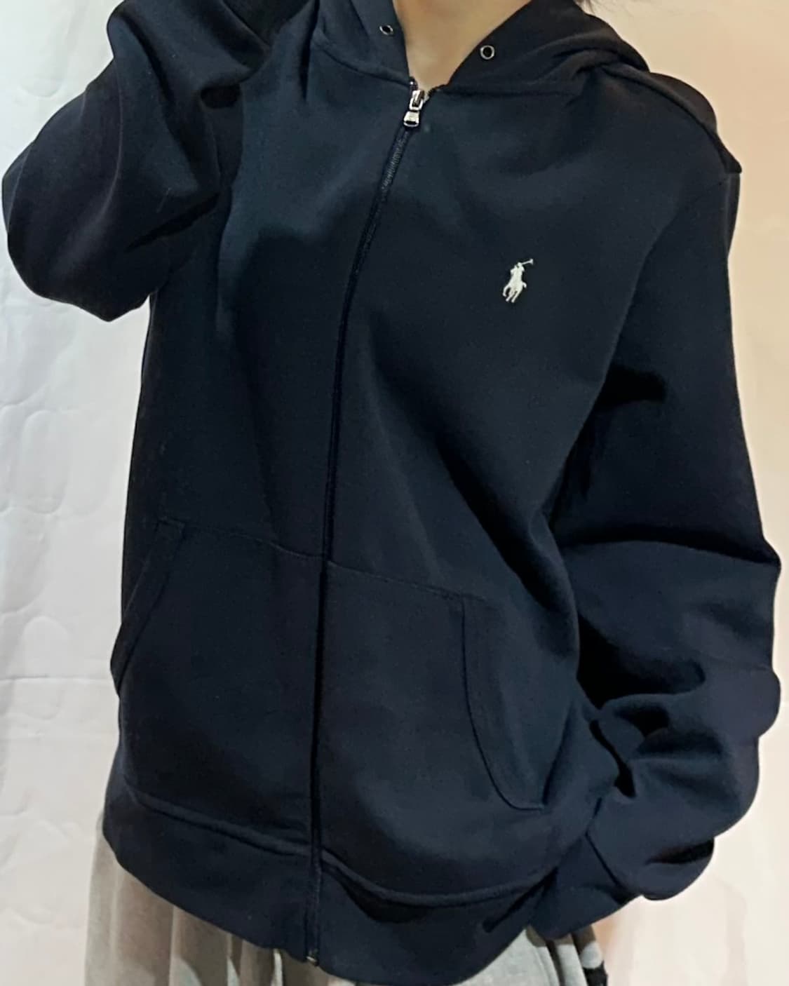 폴로랄프로렌 화이트 포니 네이비 후드 집업 상품이미지1