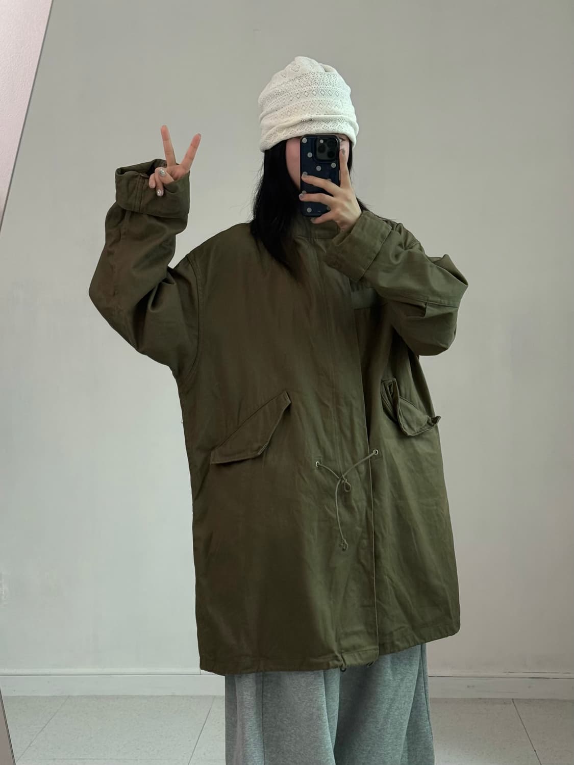빈티지 카키 야상 자켓 상품이미지4