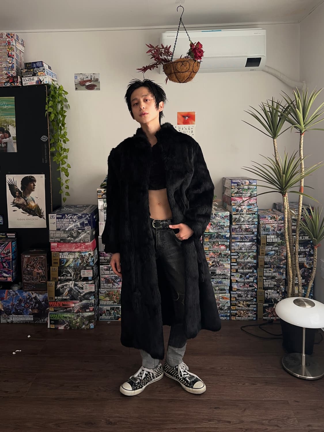 Rabbit Fur 맥시 퍼 코트 상품이미지1