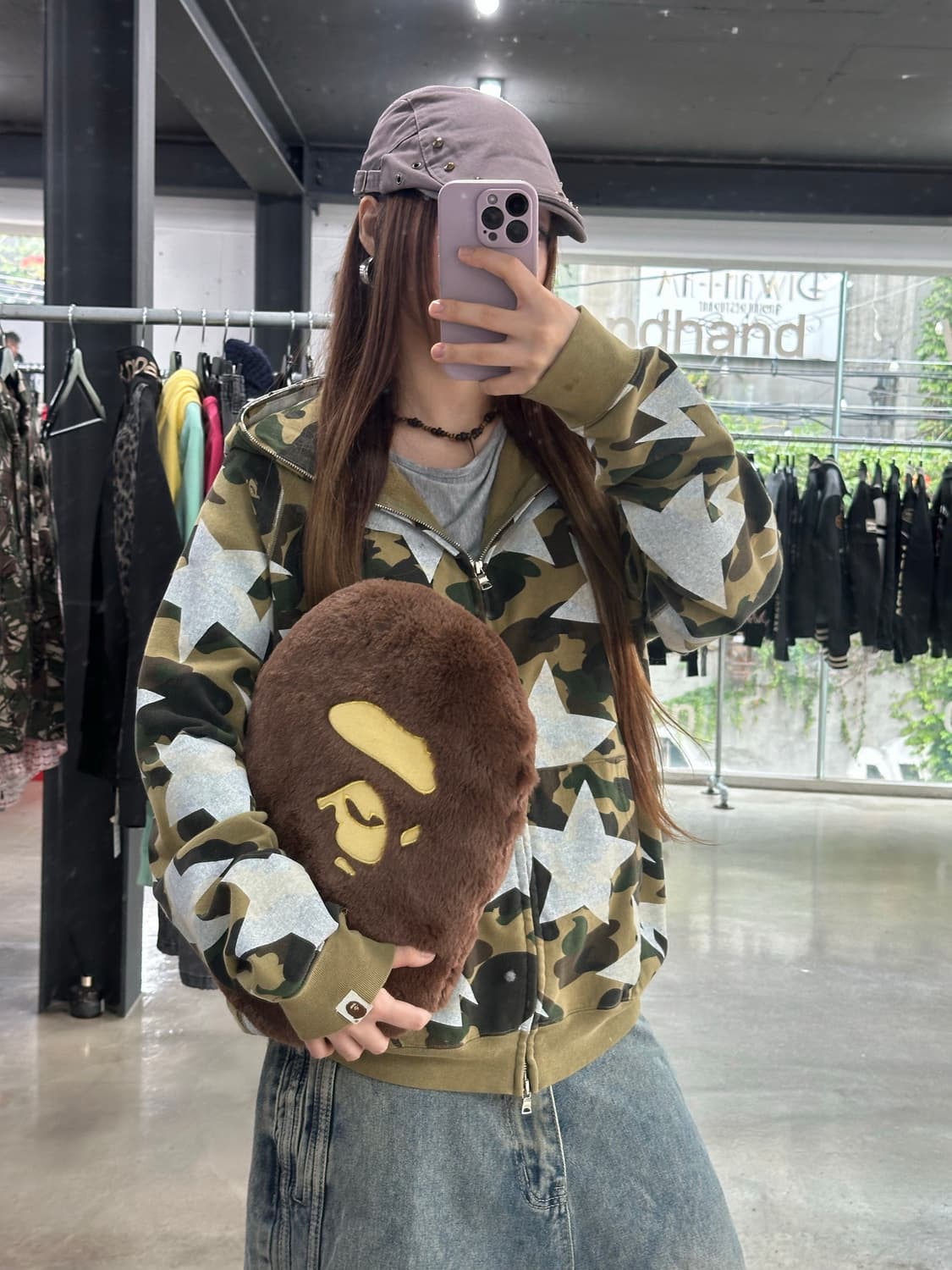 베이프 스타카모 녹계 풀후드집업 상품이미지1