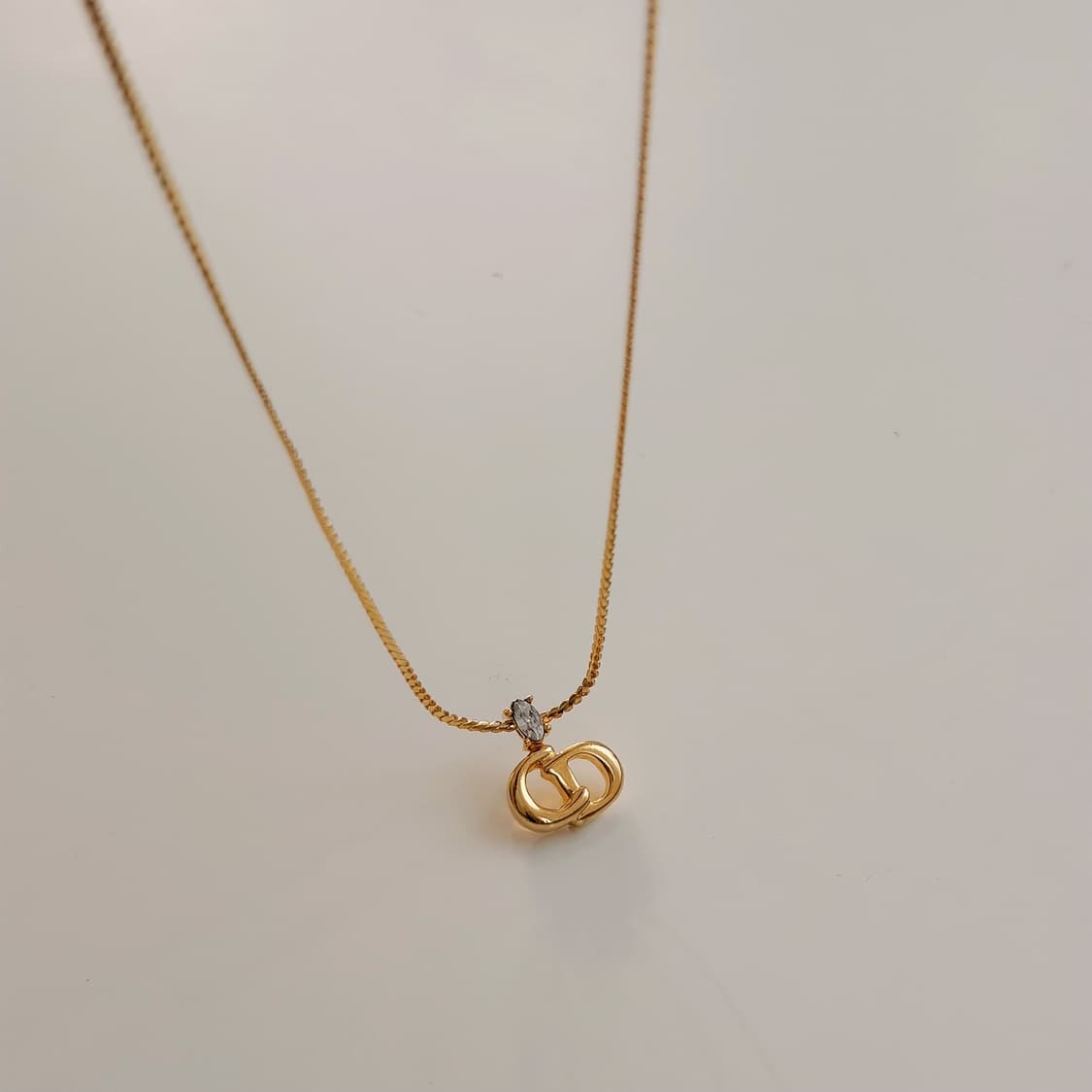 빈티지 디올 CD 로고 큐빅 목걸이 상품이미지9