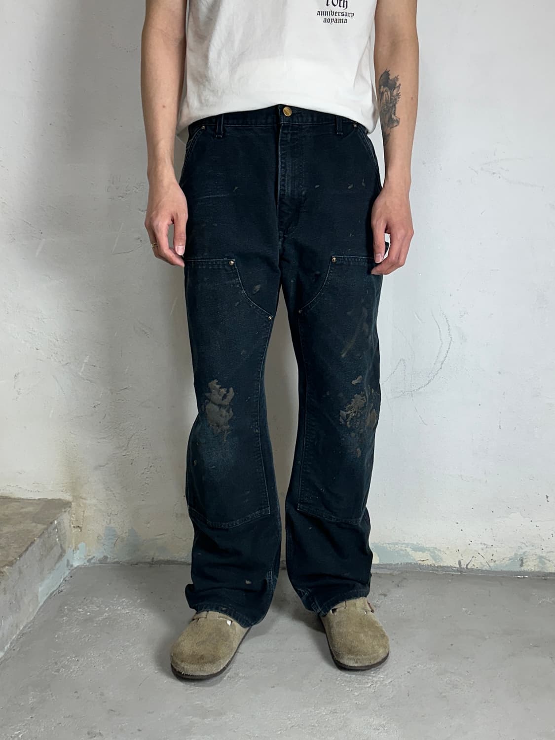 OG USA Made 칼하트 B01 더블니 블랙 칼하트 썩블니 카펜터 상품이미지2