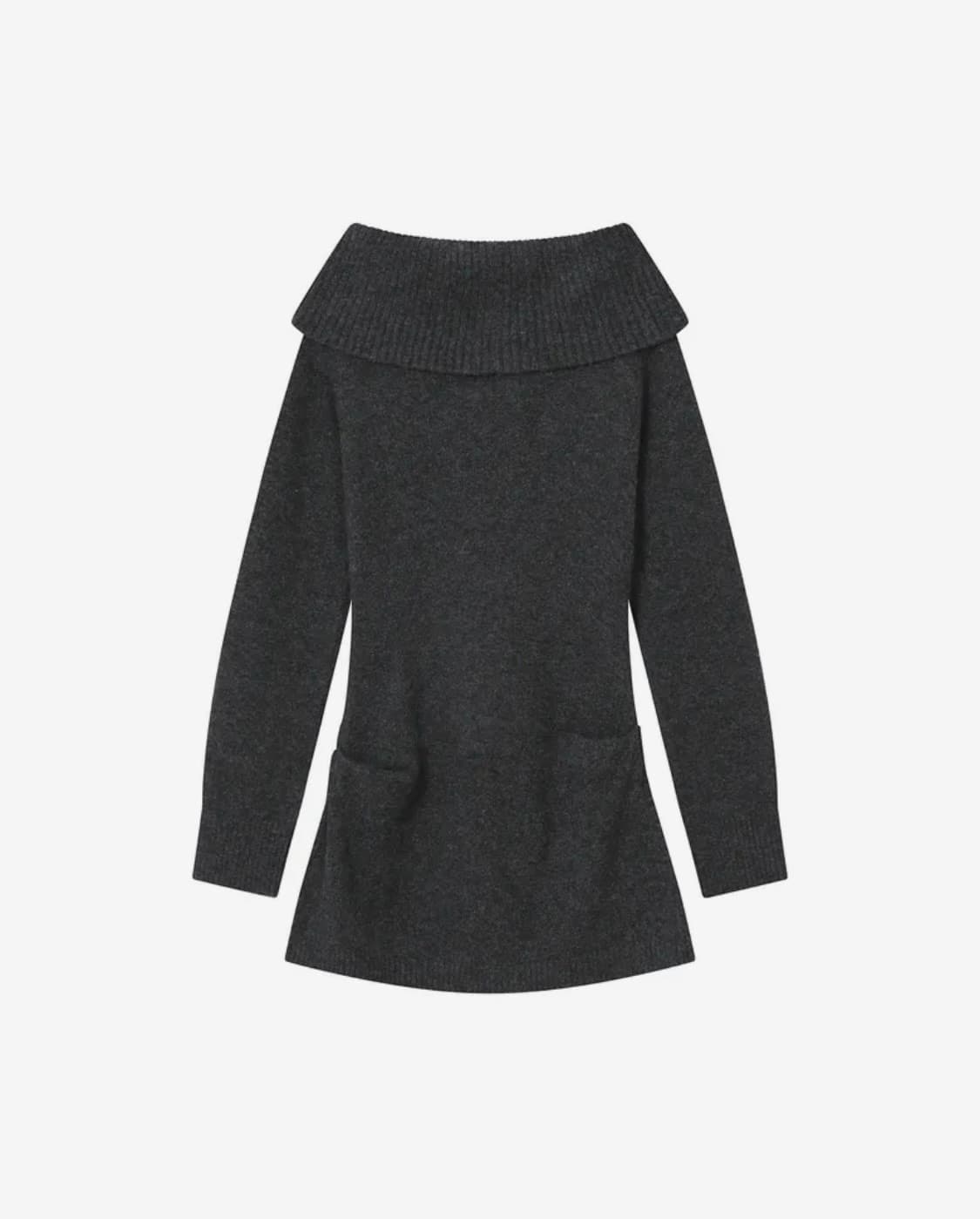 [아이브레이 착용]미세키서울 더블 니트 버튼 원피스 차콜 상품이미지3