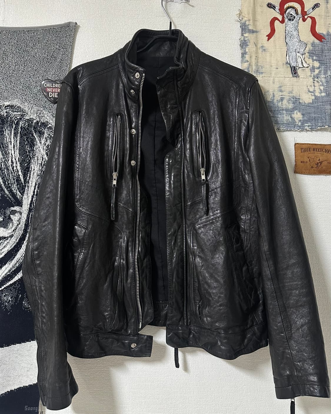 이탈리안 램스킨 웨스턴스타일 하이넥 램스킨 자켓 상품이미지4