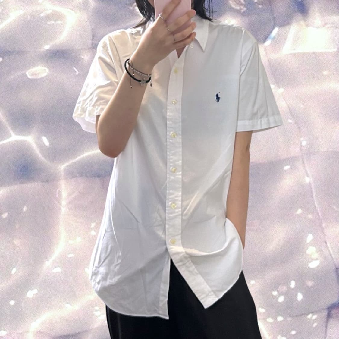 폴로 랄프로렌 신형 반팔 셔츠 화이트 M   상품이미지2