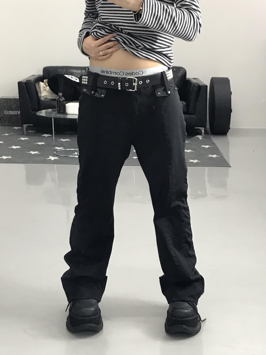 Jpn Black Poly Pants 상품이미지1