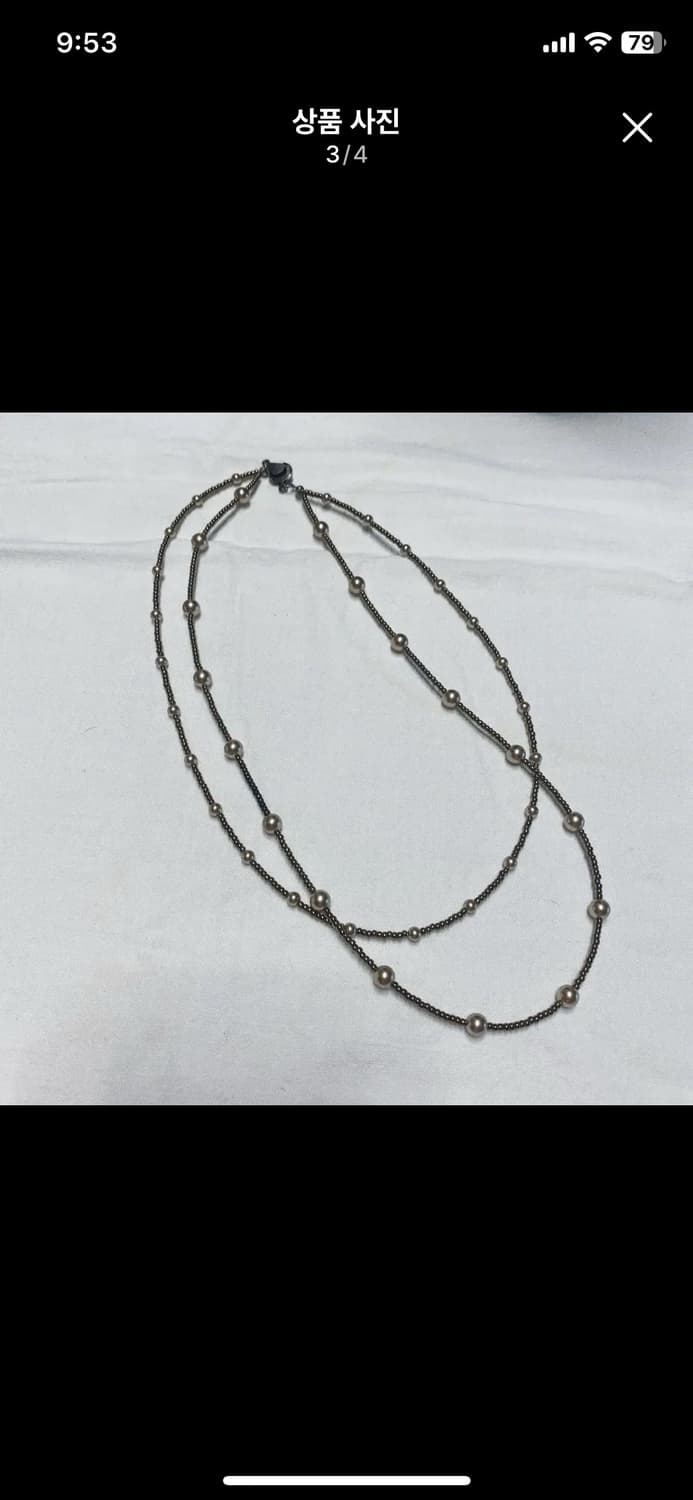 골드 광택 진주 비즈 목걸이 상품이미지3