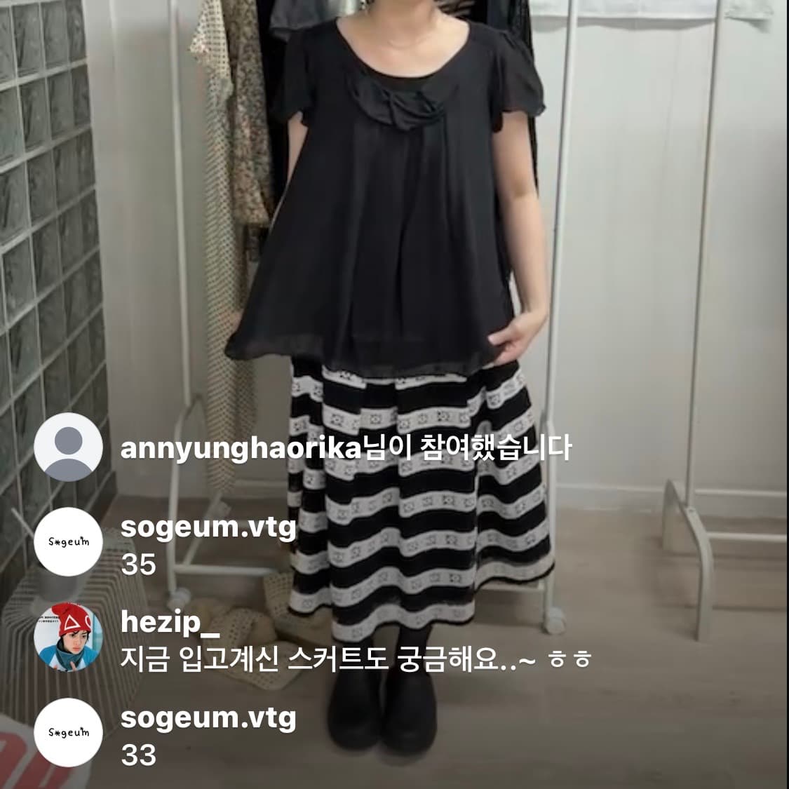 빈티지 블랙 레이스 스커트 상품이미지2