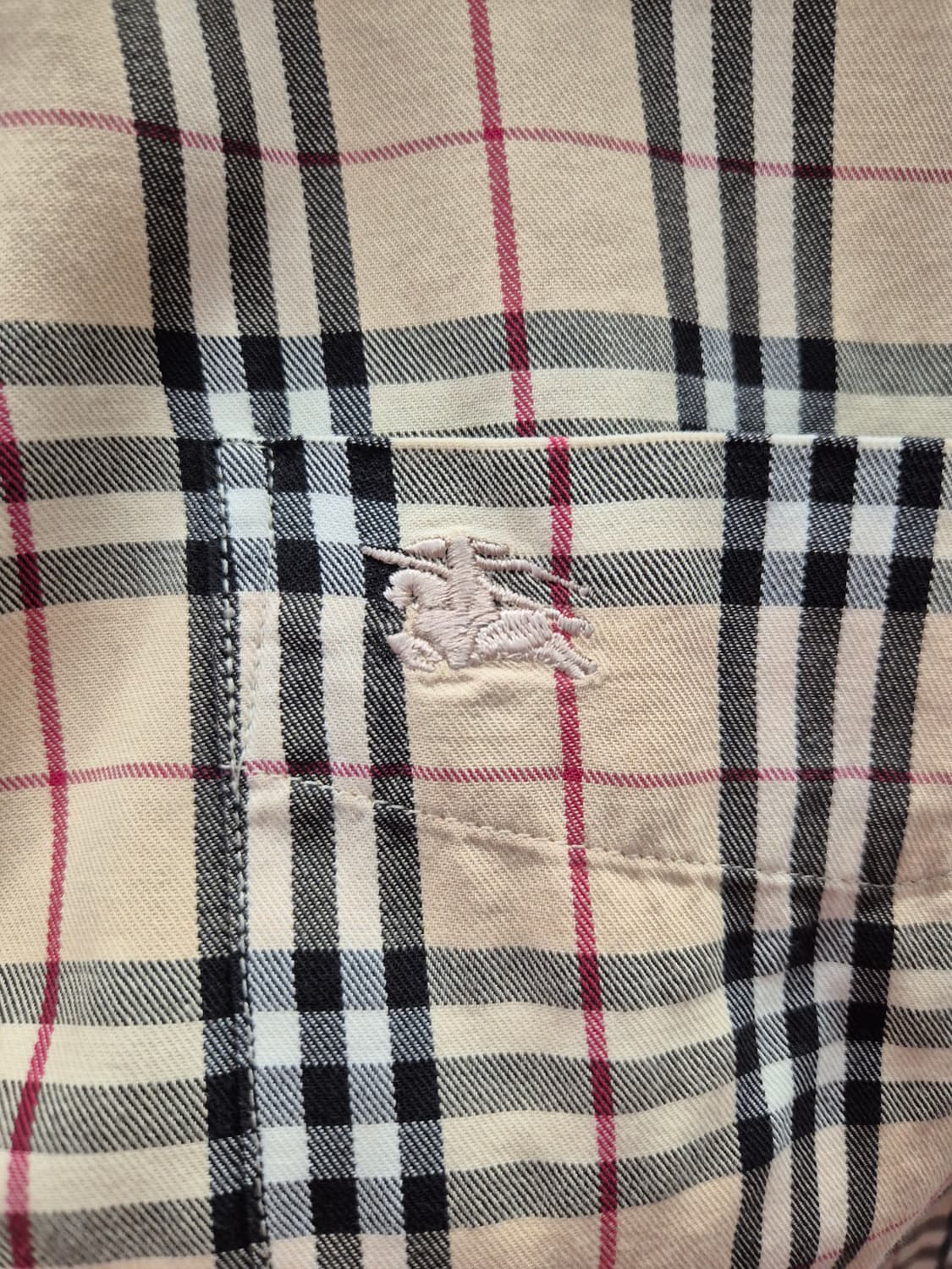 버버리 베이지&블랙 체크패턴 셔츠L 상품이미지5