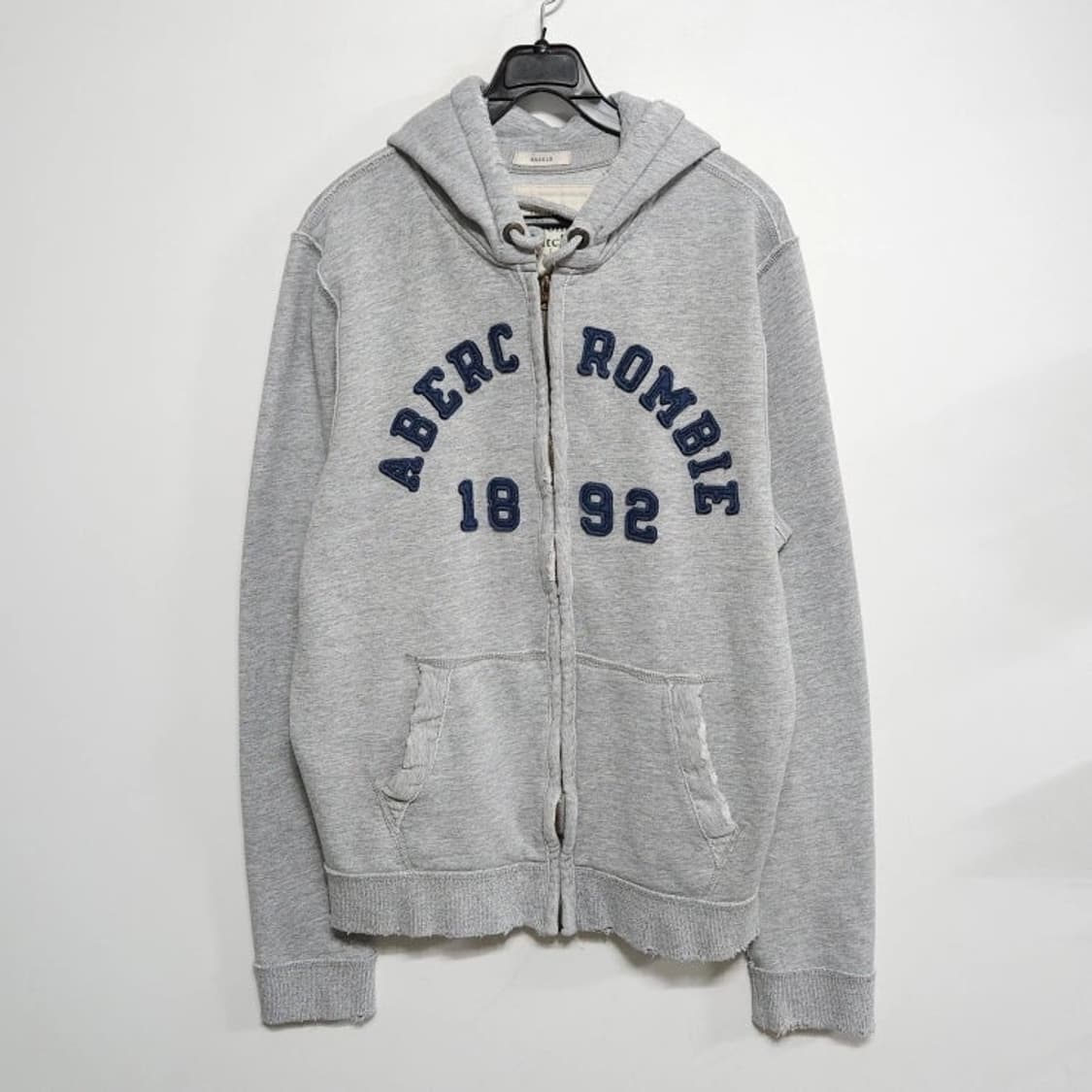 100 아베크롬비 기모 후드집업 그레이 로고 자수 캐주얼 상품이미지1