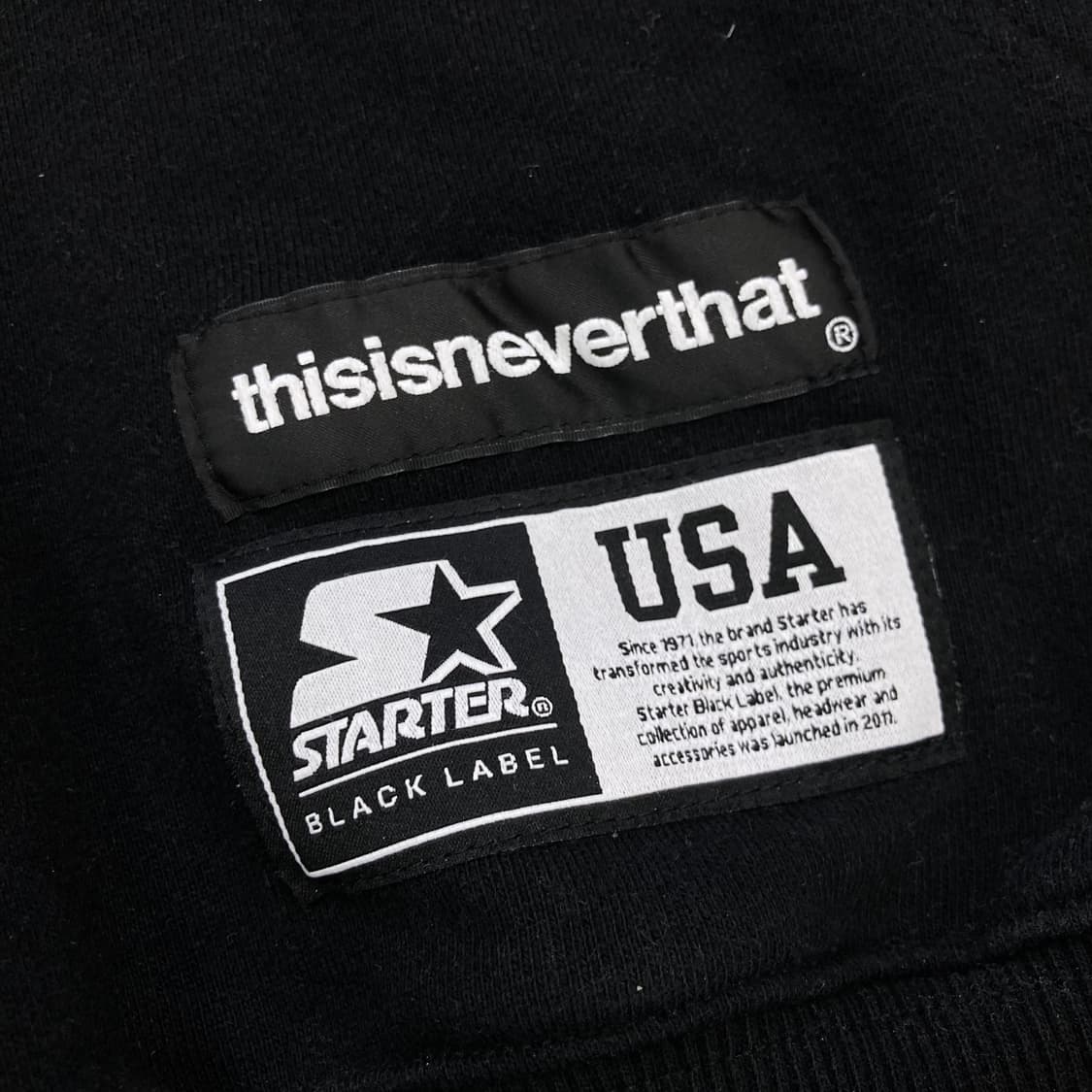 디스이즈네버댓 x 스타터 빅로고 블랙 후드티 상품이미지3