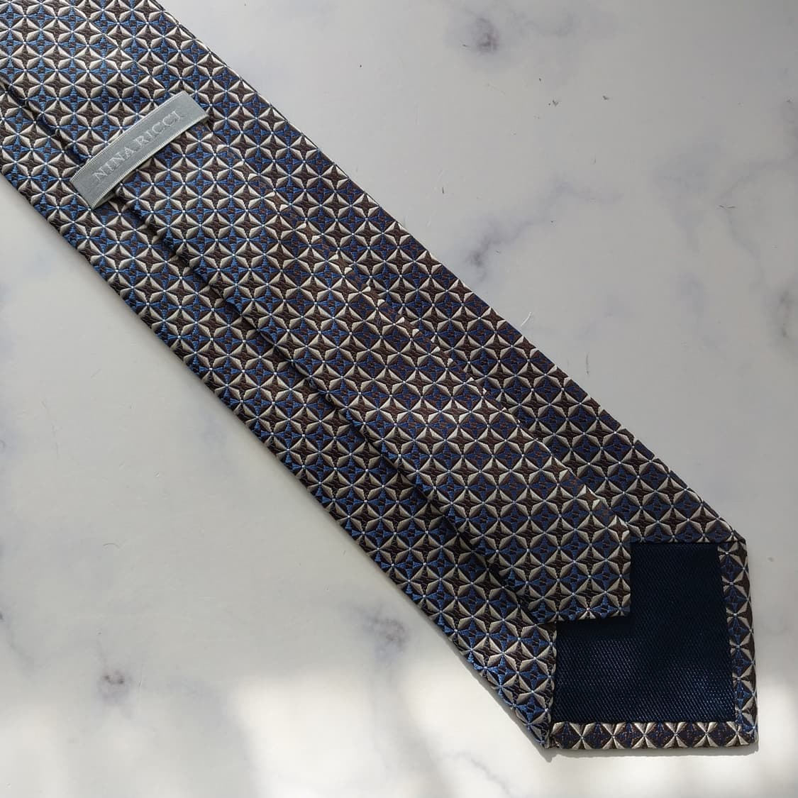 니나리치 실크 브라운 패턴 넥타이 8.7cm A+등급 K2065
 상품이미지8