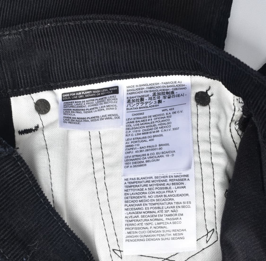 리바이스 505 코듀로이 팬츠 골덴 바지 블랙 29 N0426 상품이미지5