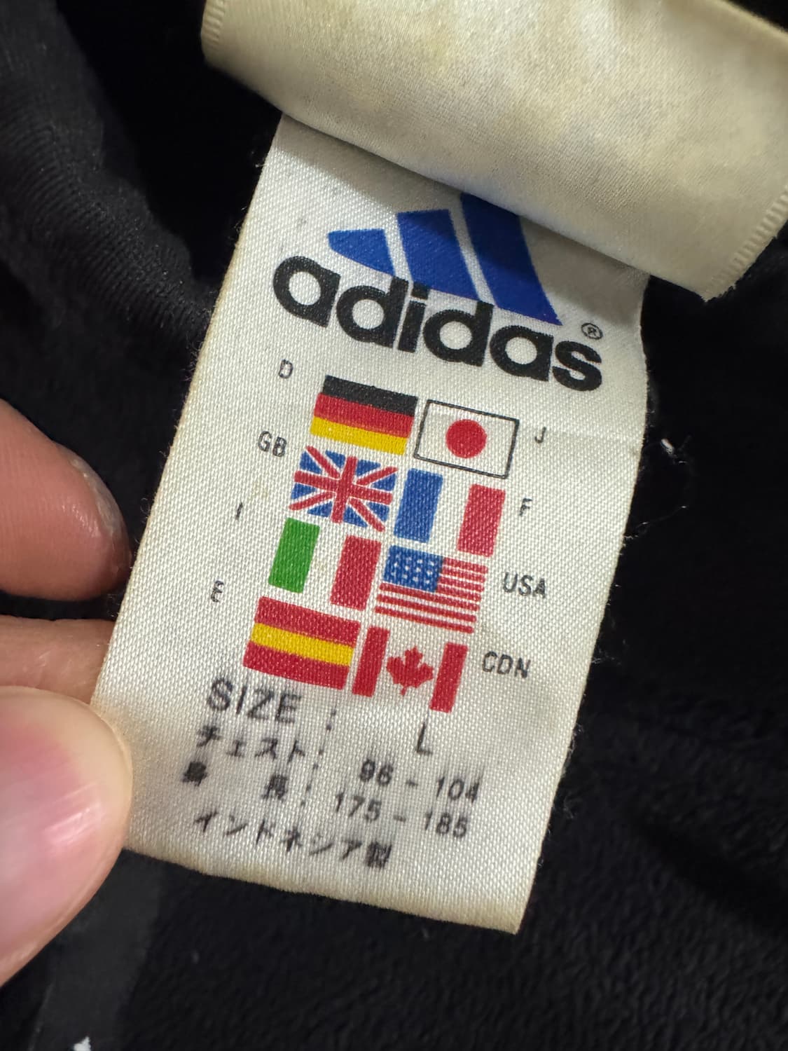 희귀!! 일본 아디다스 올드스쿨 플리스 집업 져지 L 블랙 상품이미지3
