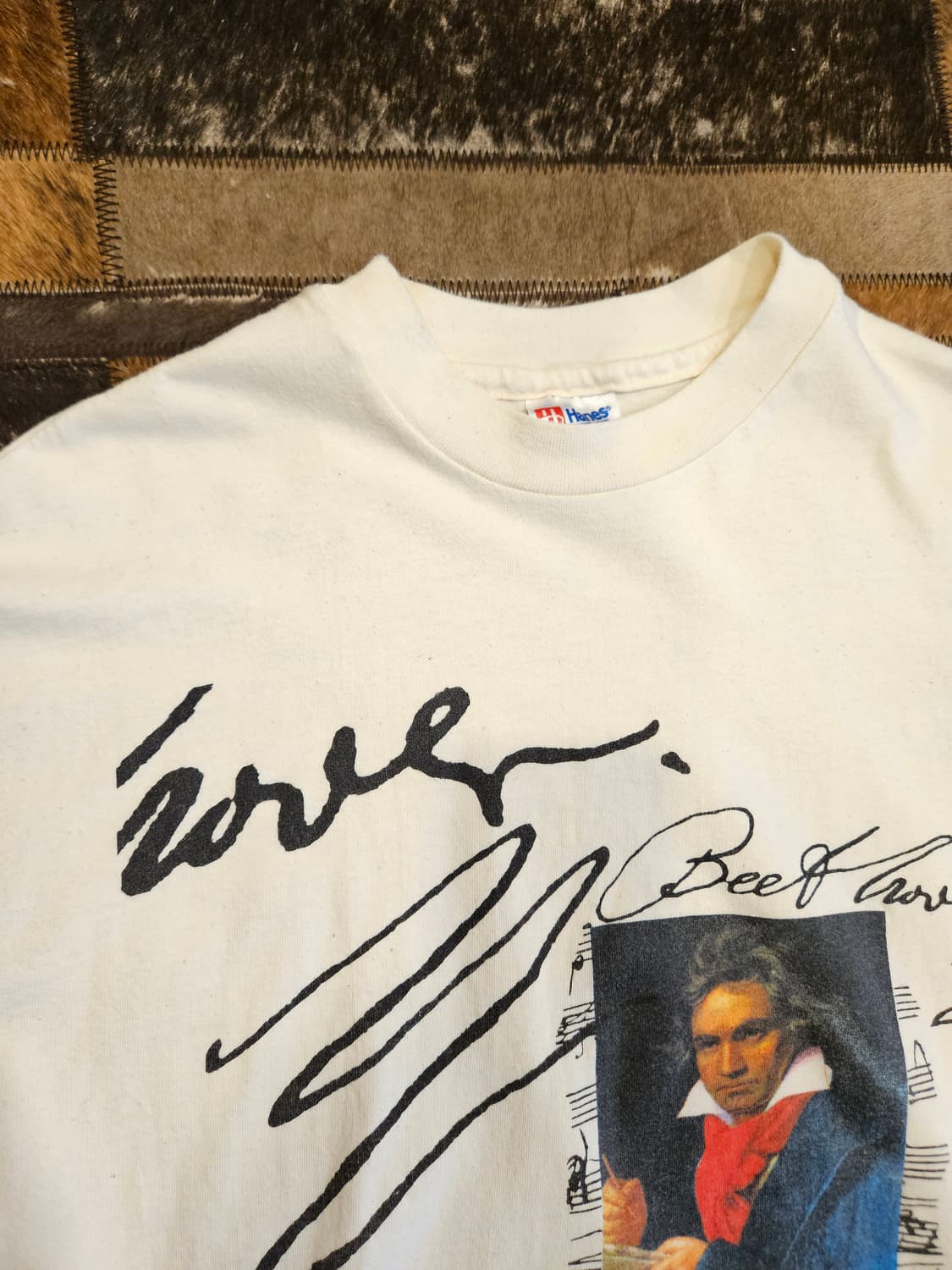 90s 빈티지 헤인즈 베토벤 프린팅 티셔츠  상품이미지3