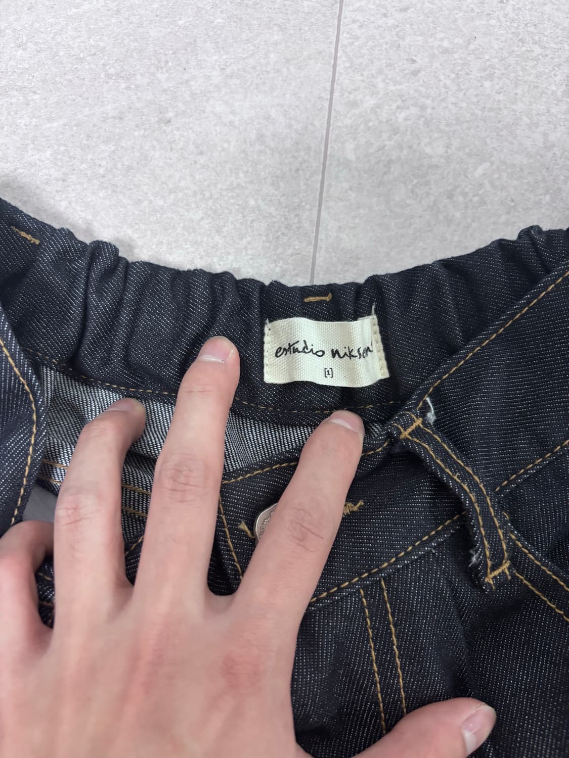 estudio niksen 셀비지 와이드 데님 상품이미지3