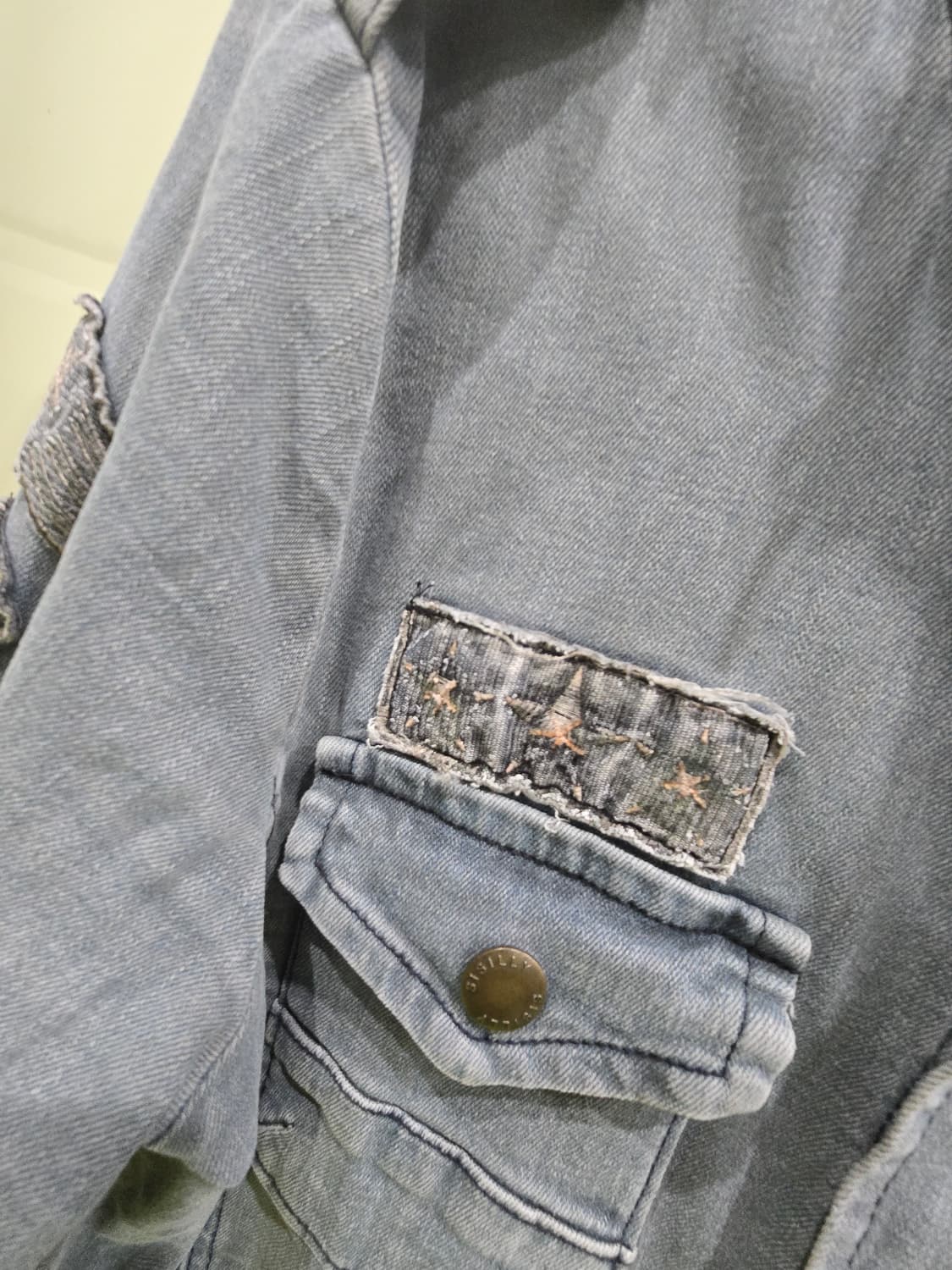 Young Storm 핀터깔y2k 스톰 쓰리스타 견장 데님자켓 상품이미지10