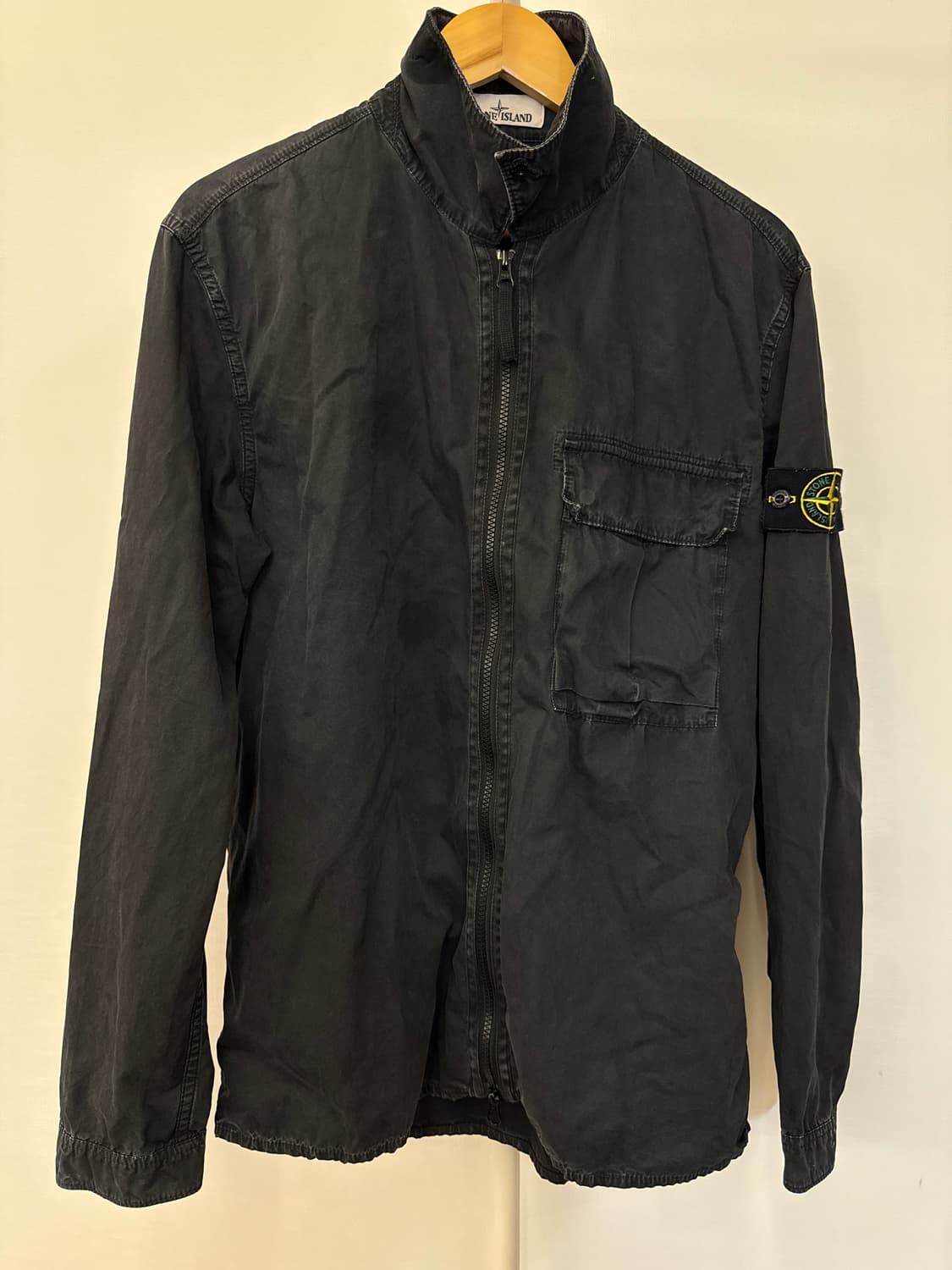 스톤아일랜드 정품 가먼트 다잉 블랙 오버셔츠 자켓L 상품이미지1