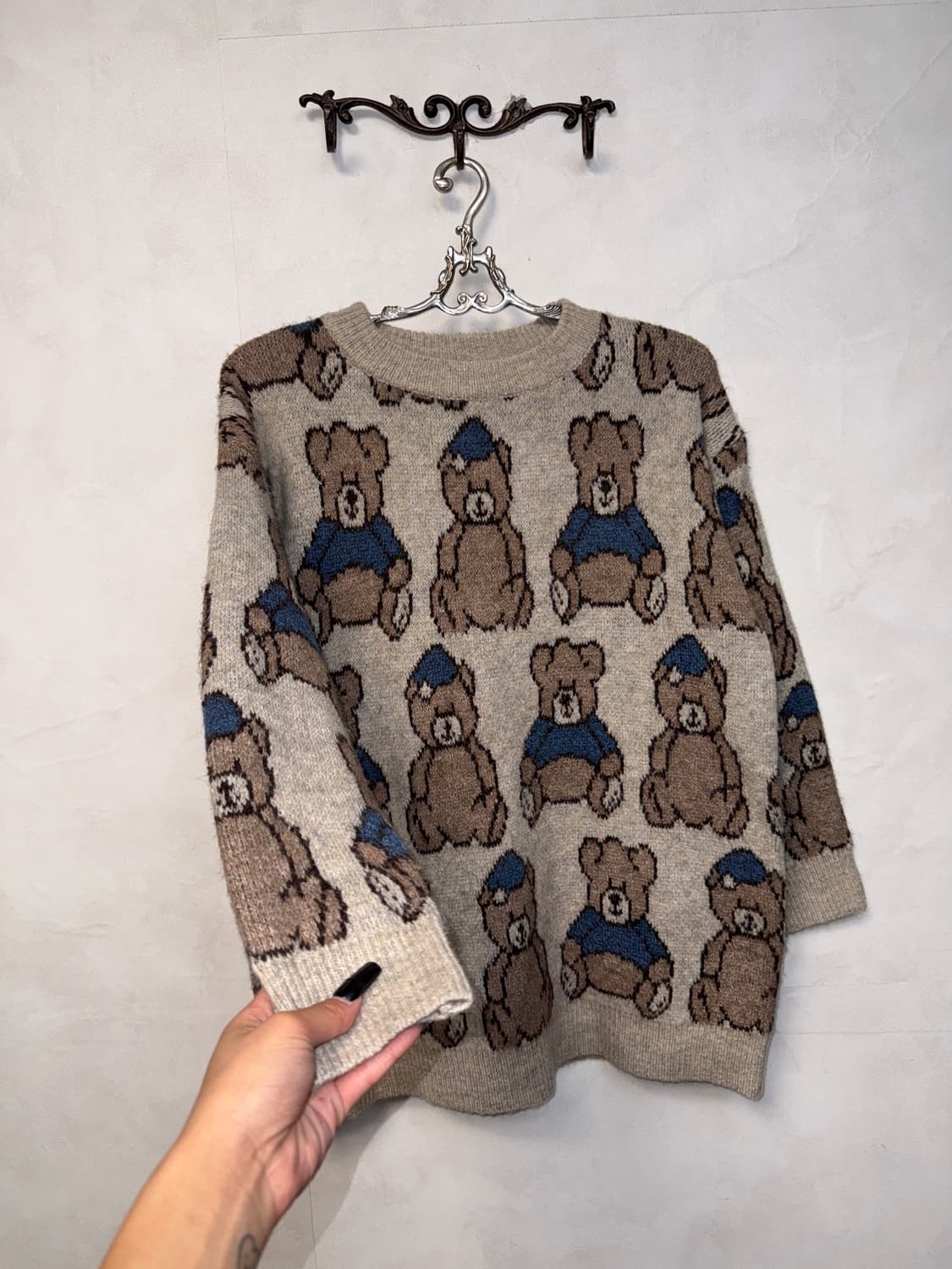 Baby bear pattered loose knit 상품이미지2