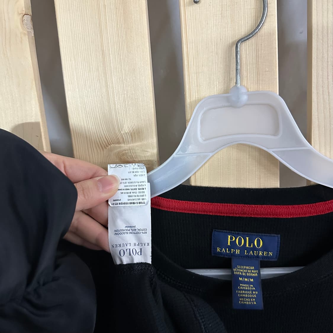 (M) 폴로 랄프로렌 블랙 와플 롱슬리브 티셔츠 상품이미지6