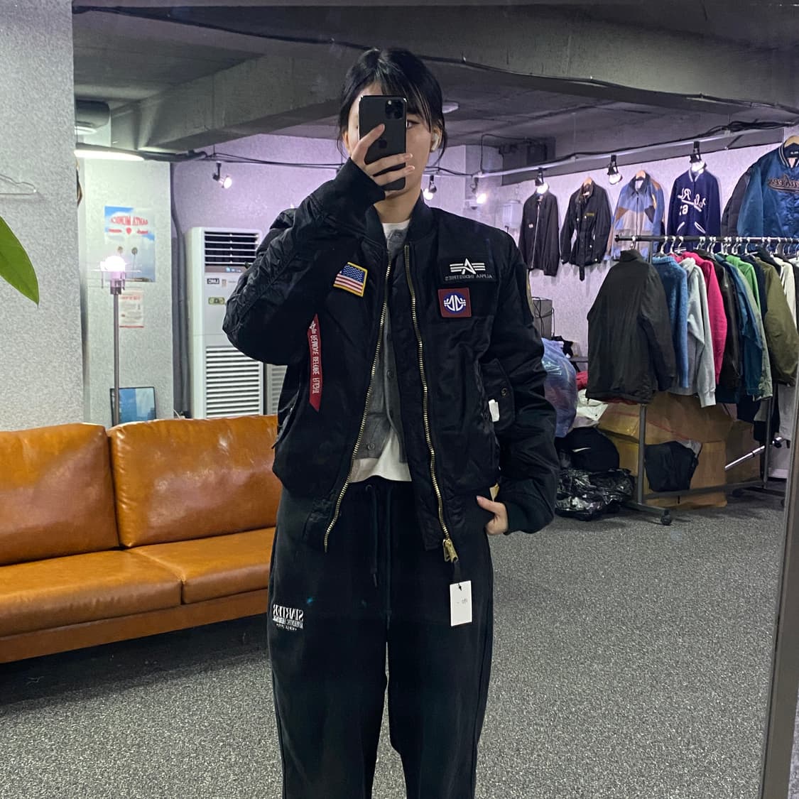 알파인더스트리 리버시블 패치 ma-1 항공 봄버 점퍼 B3226  상품이미지1