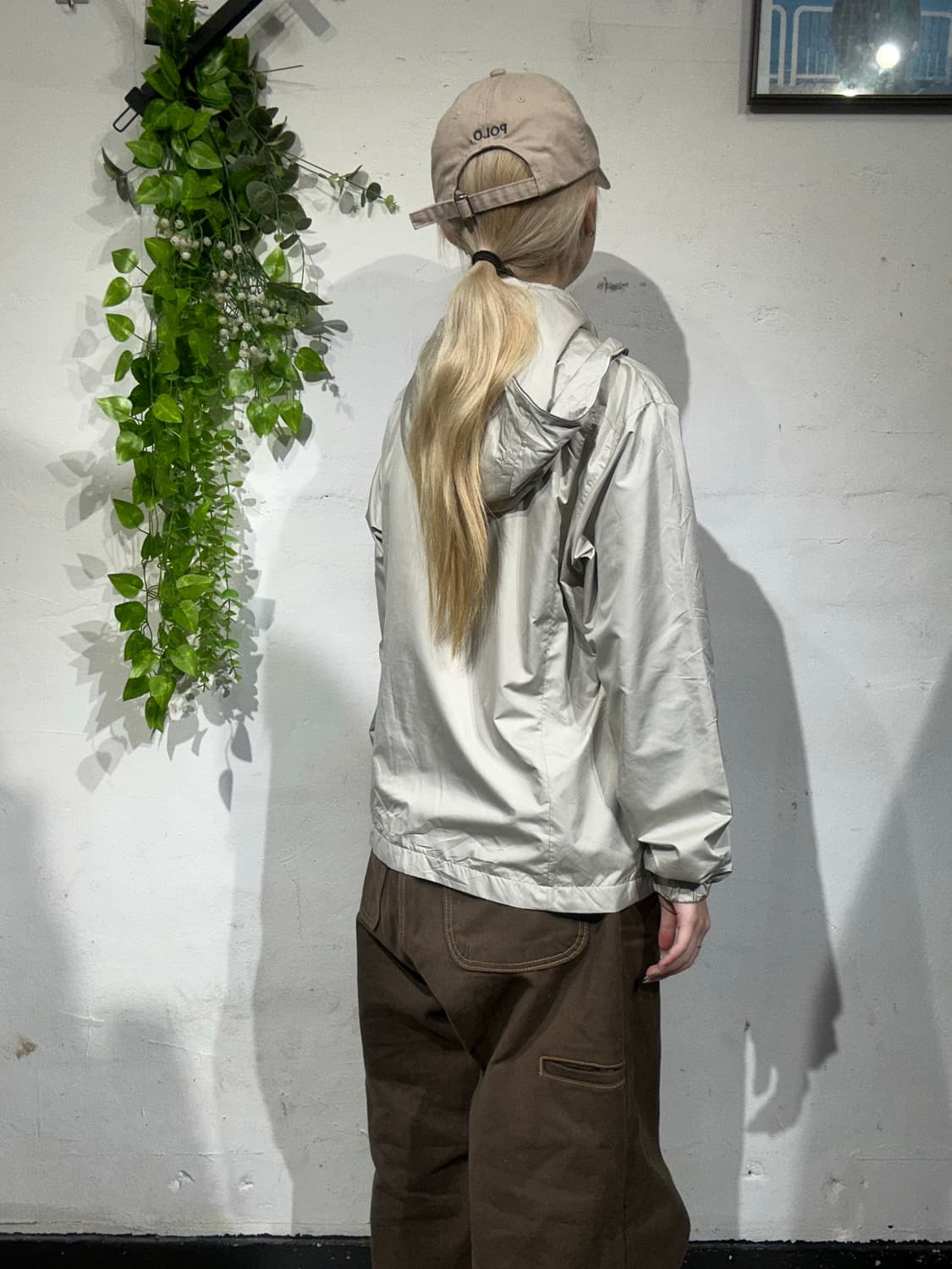 엘레쎄 라이트 그레이 후드 바람막이 자켓 L 상품이미지3