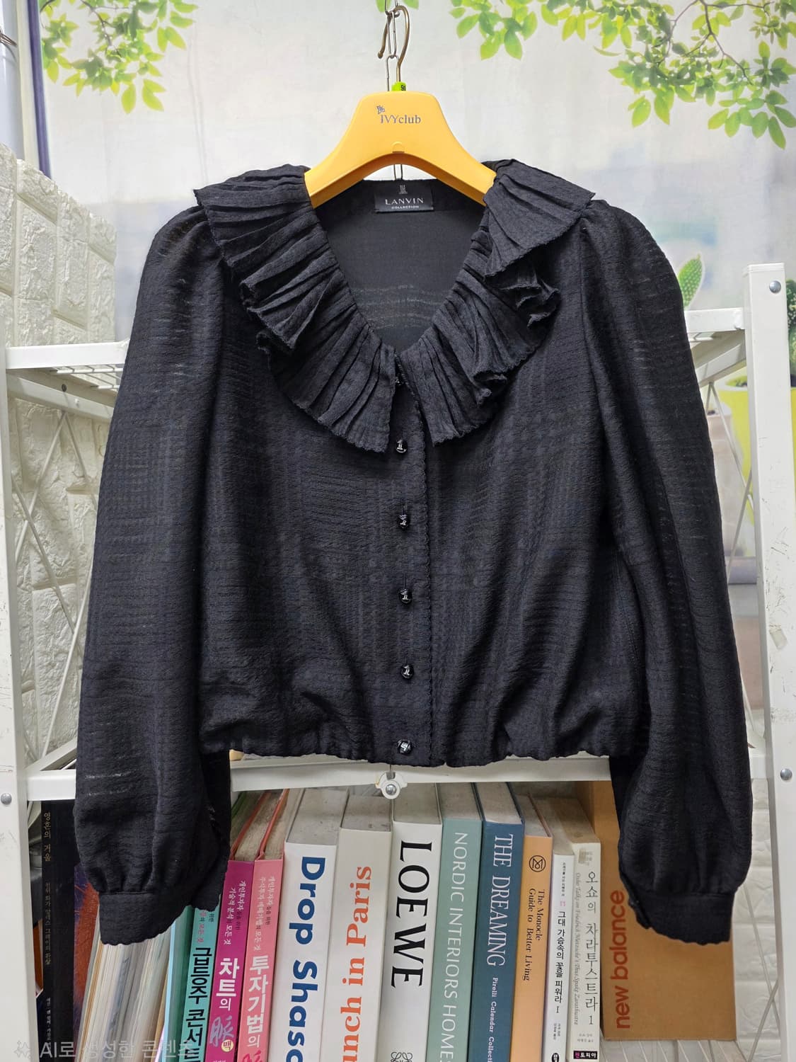 랑방 여성 프릴 블라우스 55 봄~초여름 실크혼방 러플 블라우스 WM60 상품이미지1