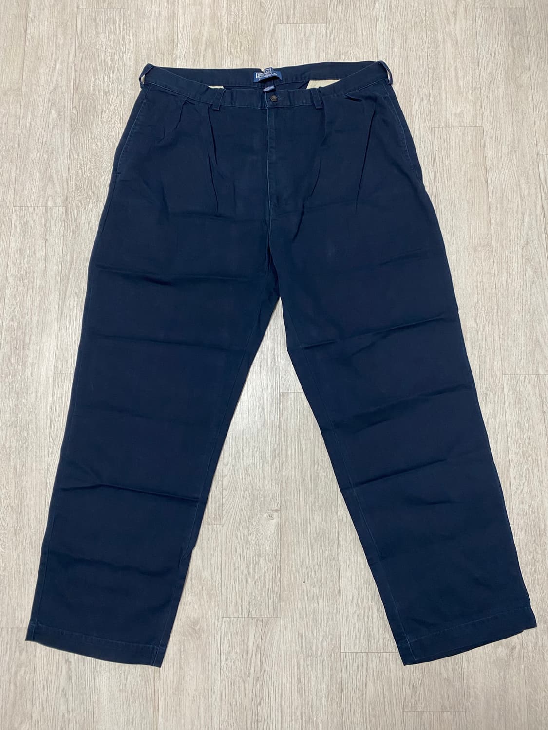 빈티지 90s 폴로 투플리츠 치노 팬츠 네이비 상품이미지2