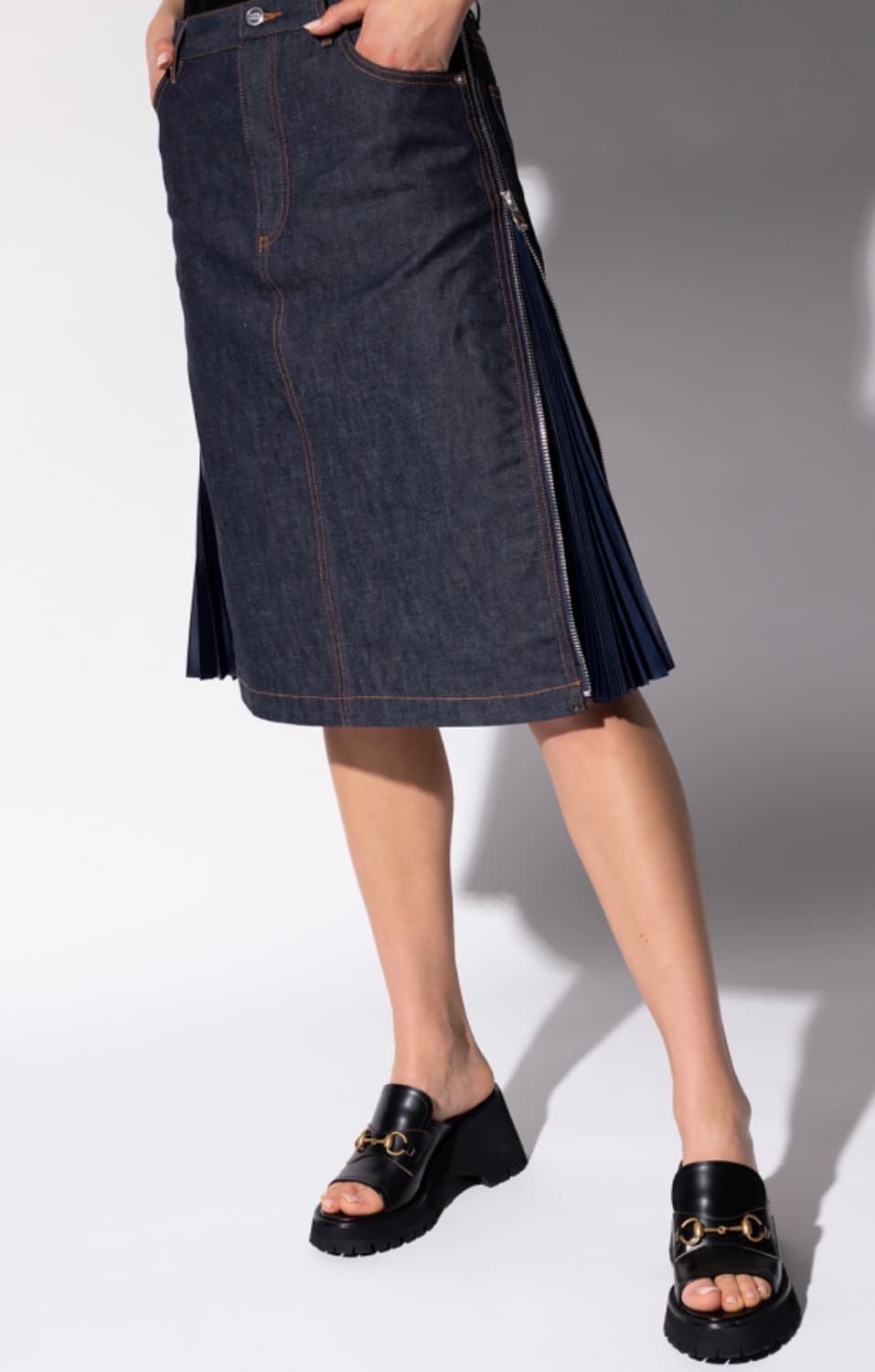 Sacai X A.P.C. 데님 스커트 상품이미지4