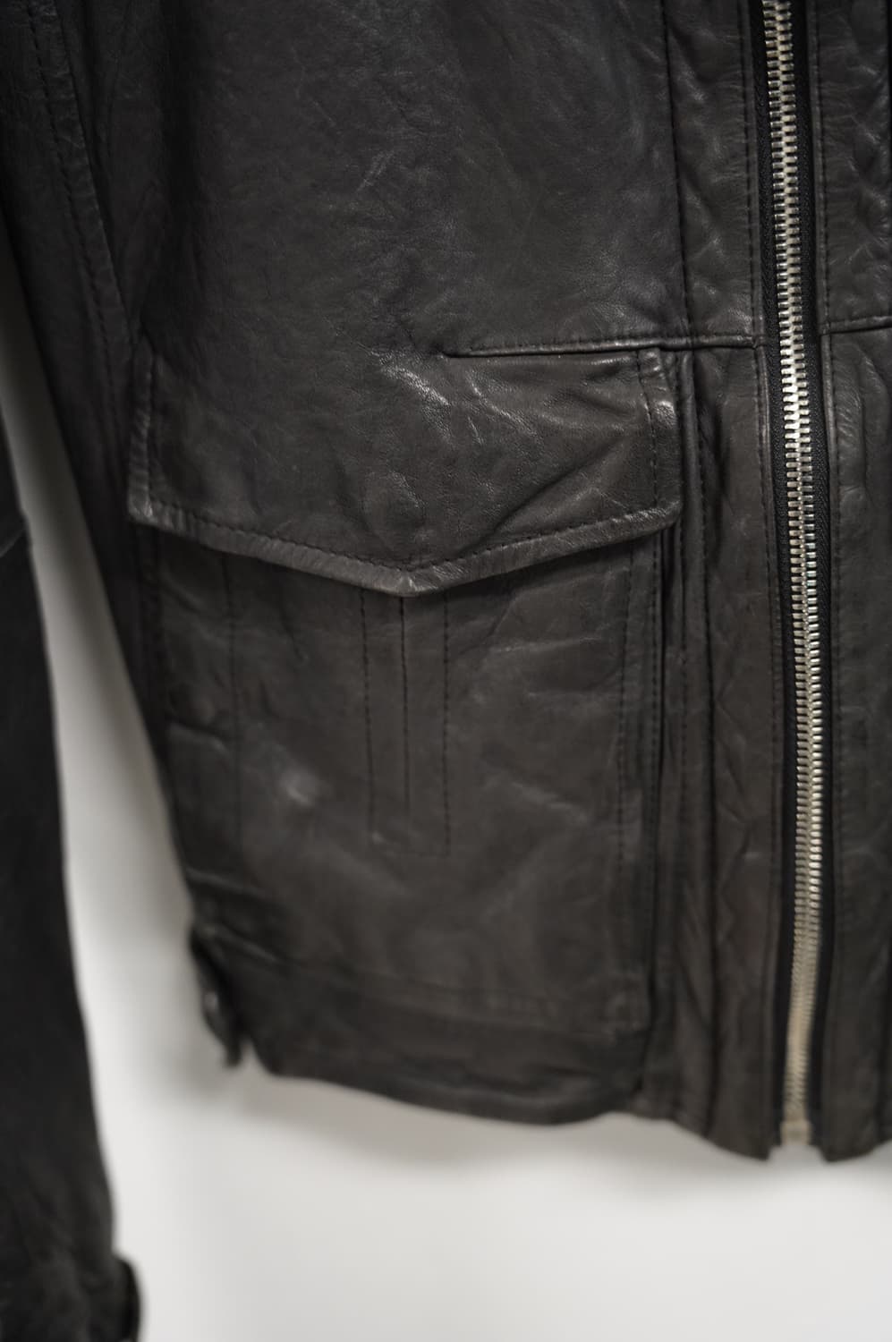 [N][95]그레이 베지터블 램스킨 워싱 레더자켓 상품이미지7