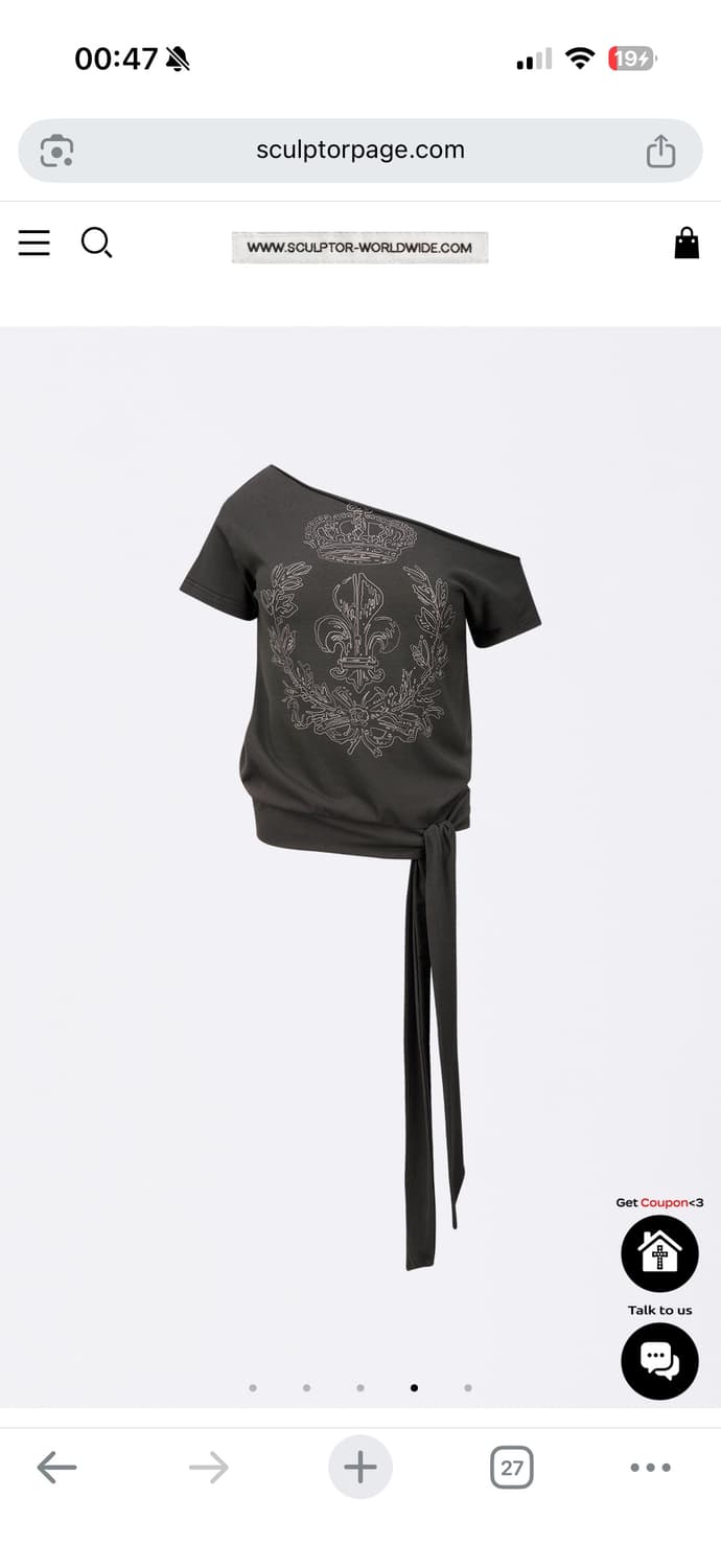 스컬프터 Chateau Shithole Tie Tee Charcoal 상품이미지3
