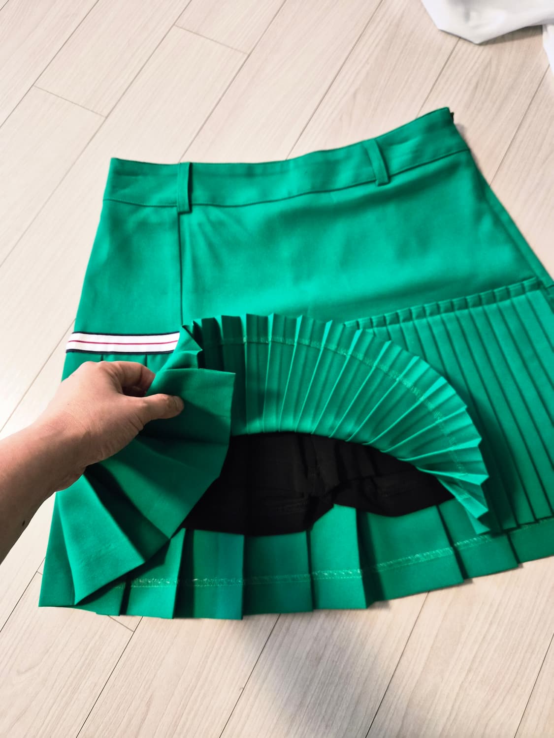 [MEEK] 쨍한 그린 컬러 주름 골프 스커트 (속바지유 상품이미지3