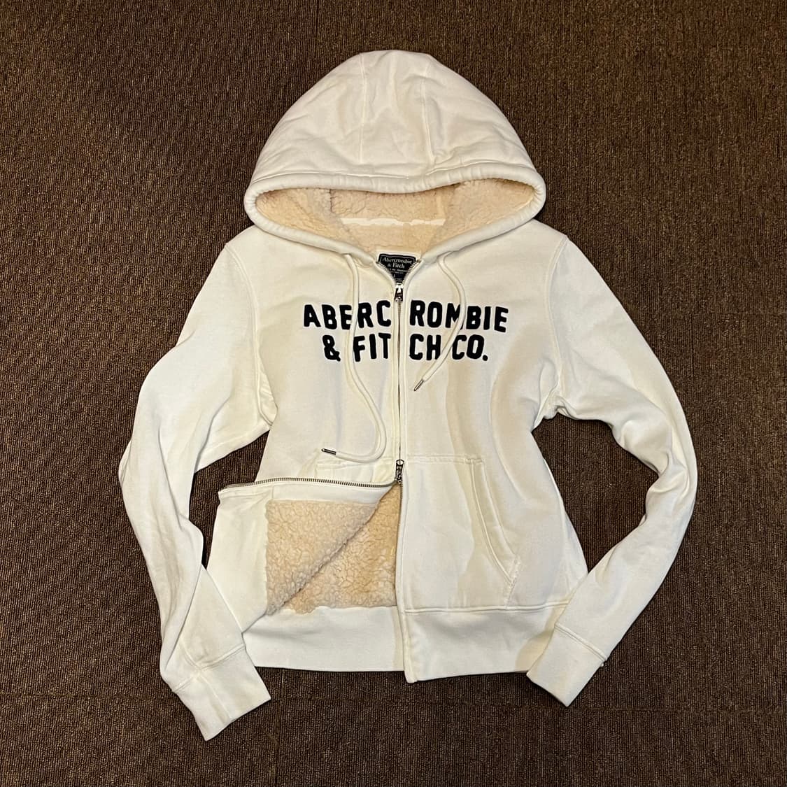 아베크롬비 y2k 울프죠 화이트 후드집업 L 상품이미지1