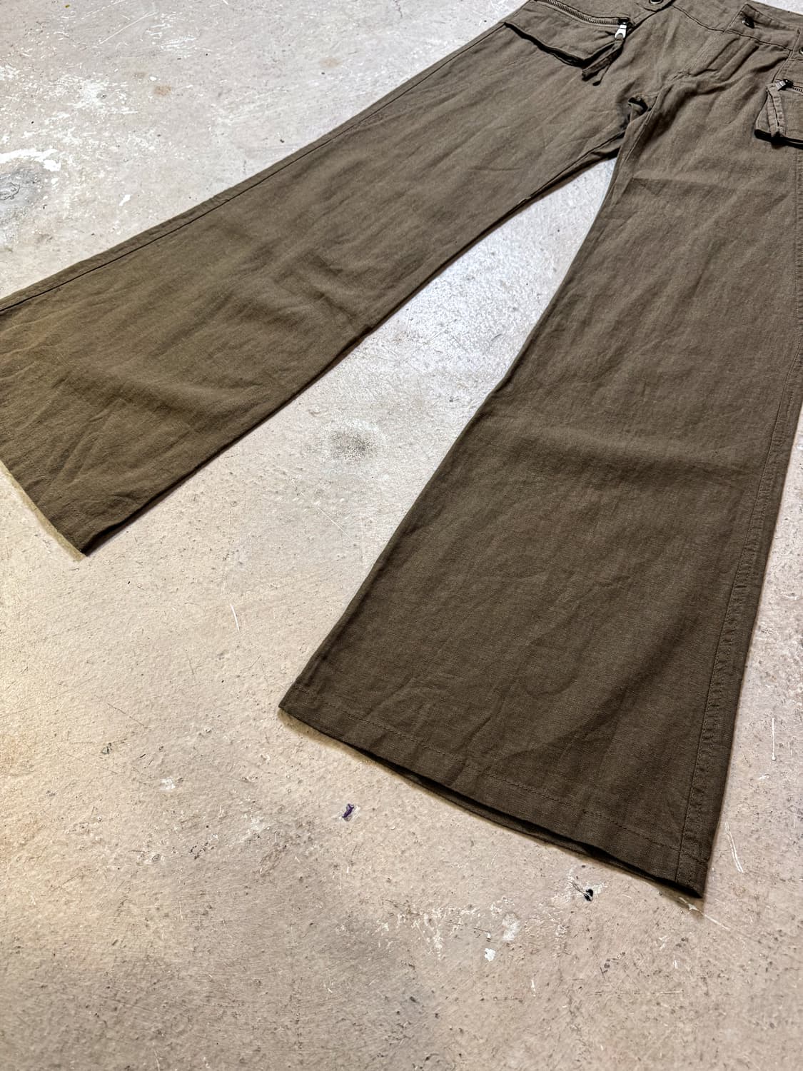 Brown Zip Cargo flare pants 상품이미지5