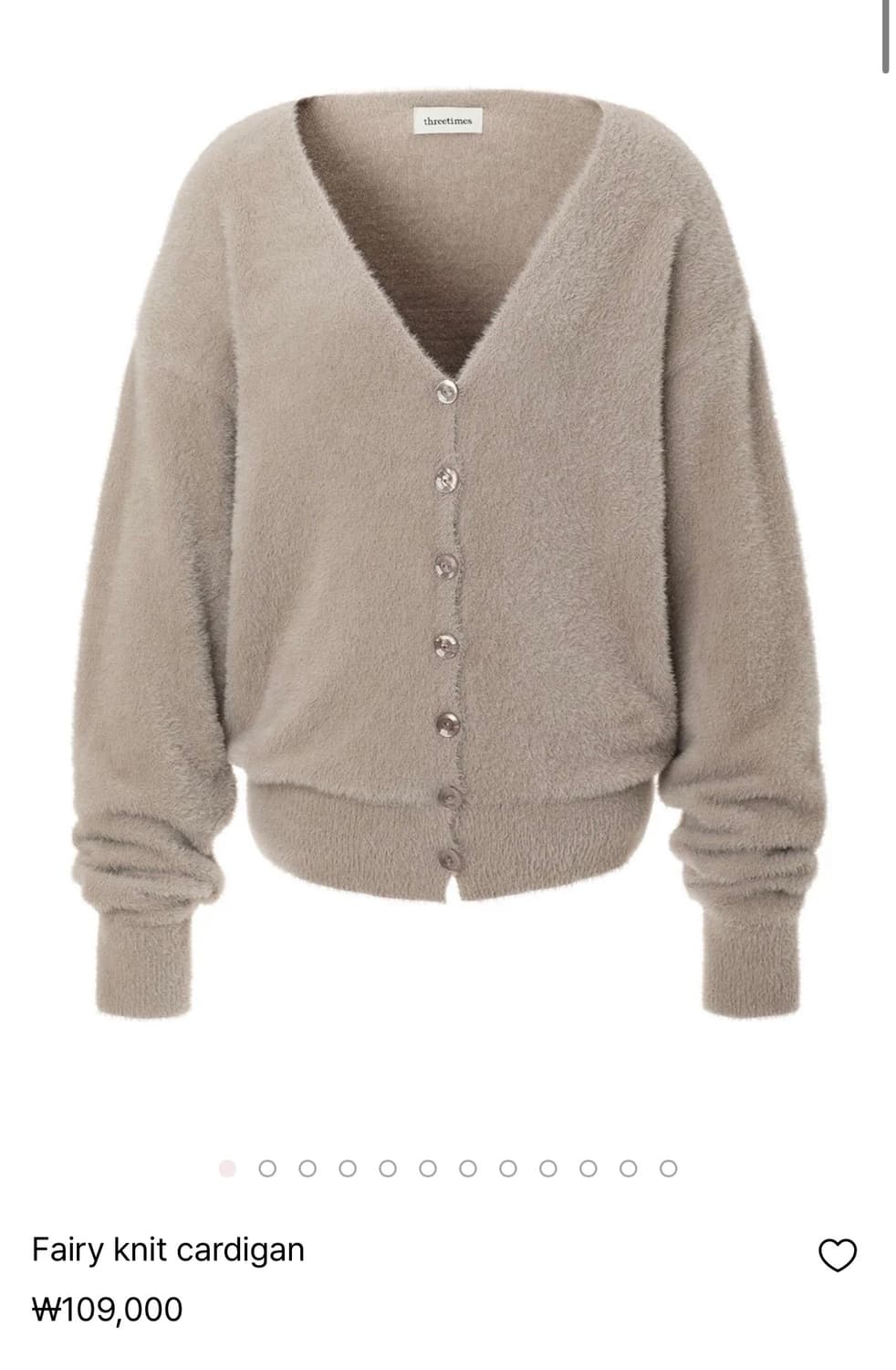 쓰리타임즈 fairy knit cardigan 베이지 페어리 가디건 상품이미지1