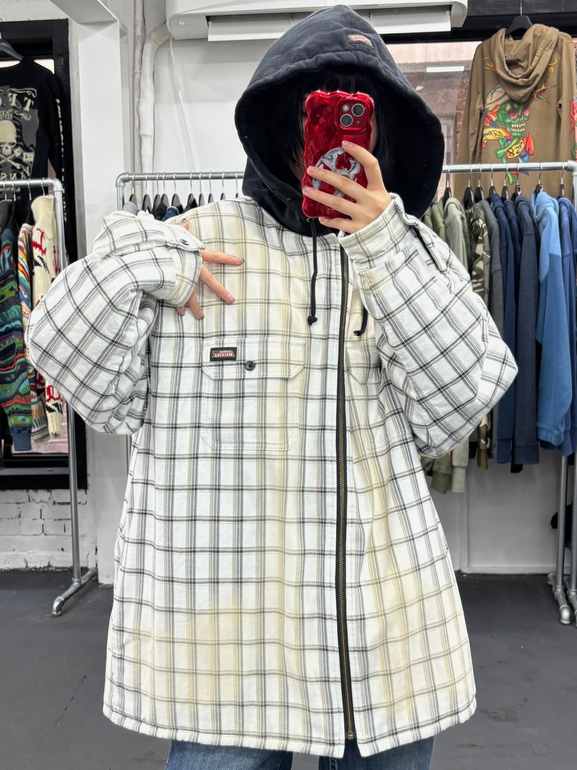 슈프림 x 디키즈 체크 후드자켓 상품이미지1