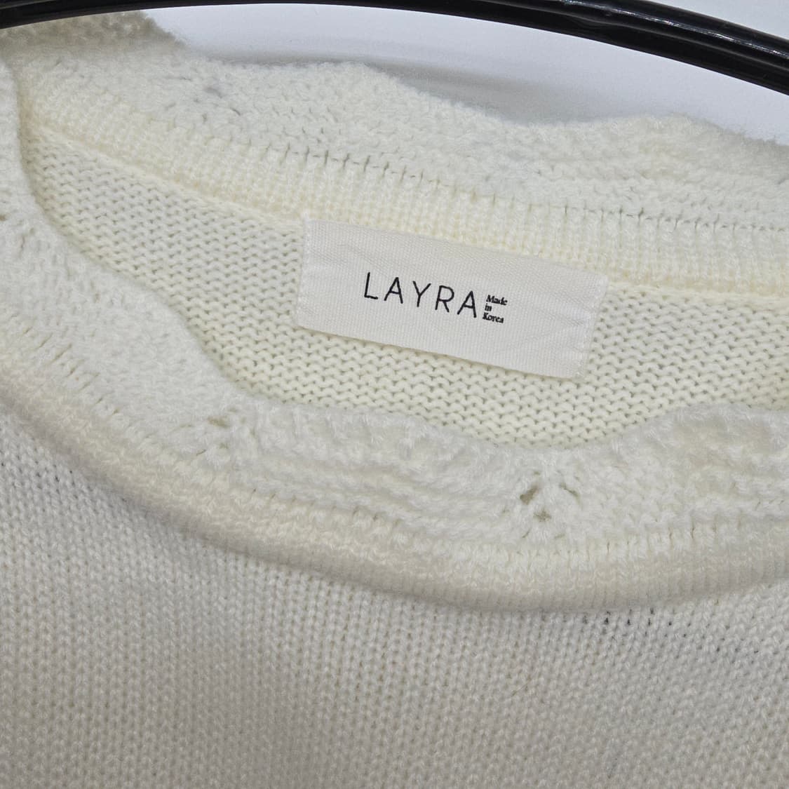 레이스 디테일 러플 니트 아이보리 상품이미지2