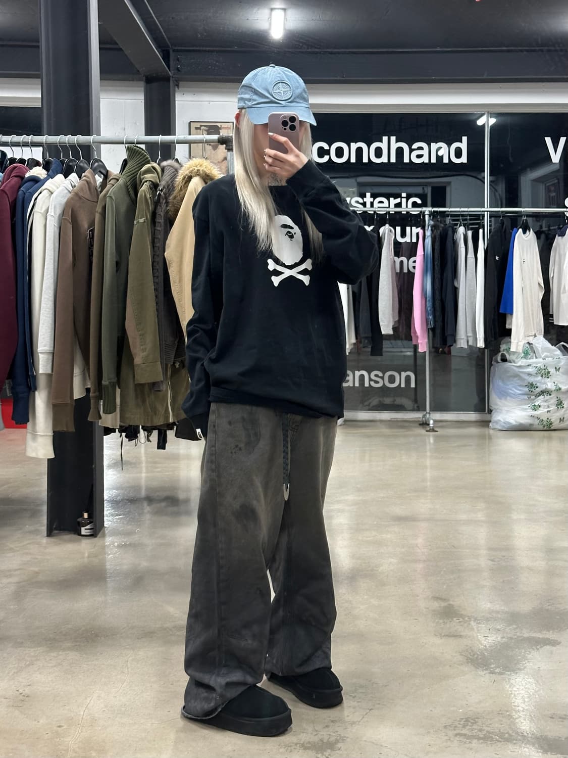 베이프 파이럿 스토어 그래픽 긴팔 블랙 롱슬리브 티 상품이미지2