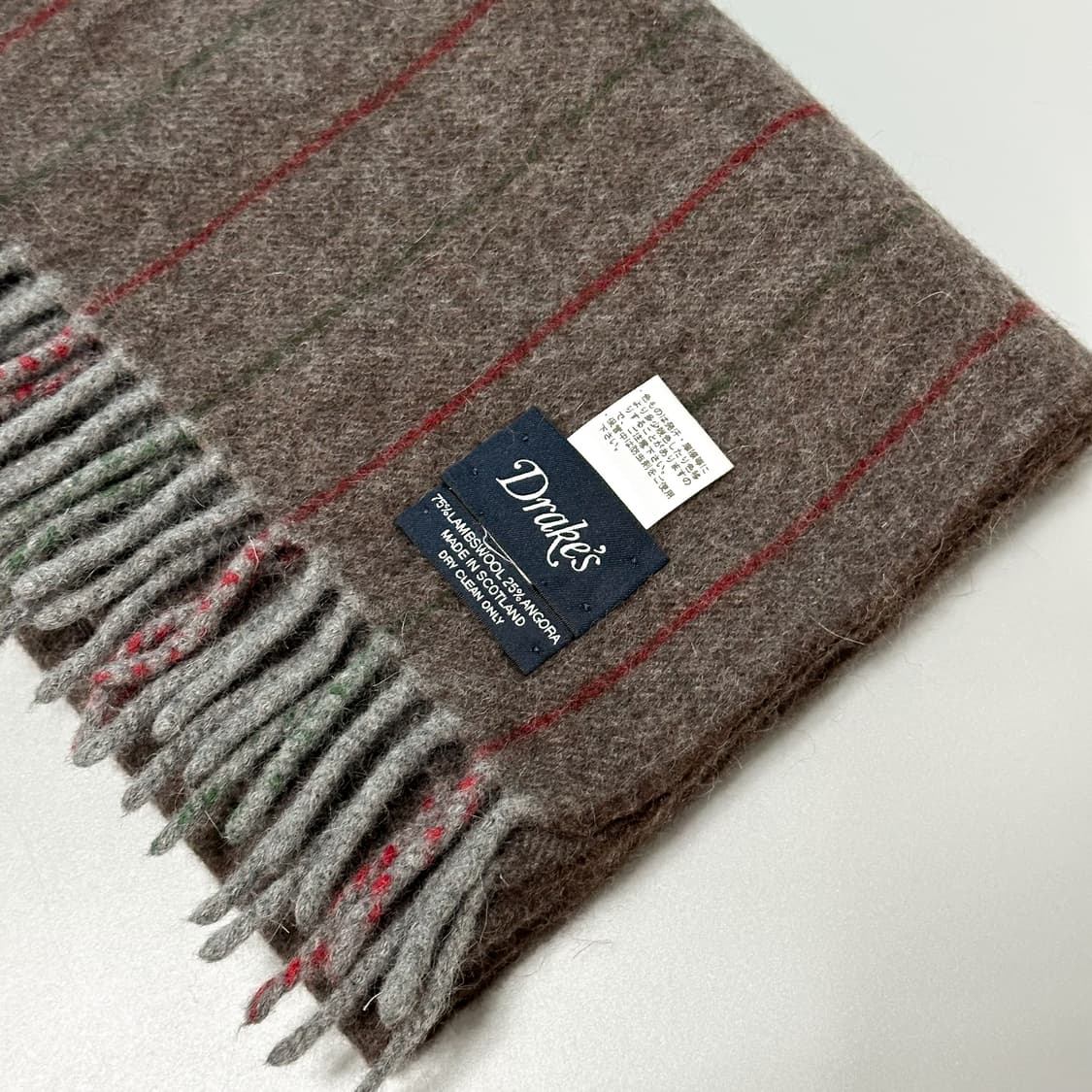 [Drakes] 드레익스 브라운 컬러 스트라이프 머플러 상품이미지3