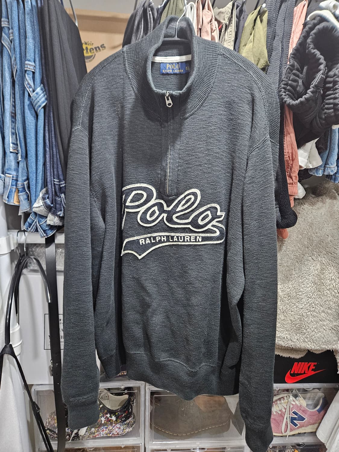 폴로랄프로렌 레터링 하프집업 블랙 XXL 상품이미지1